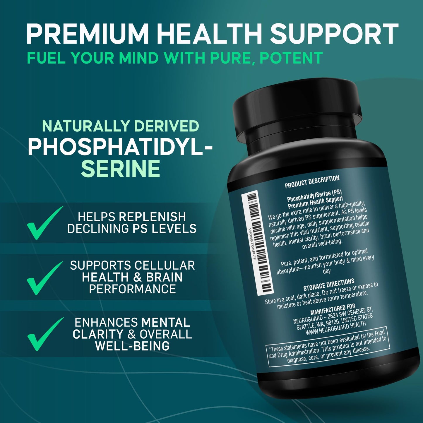 NeuroGuard Phosphatidylserine Supplement Capsule, 60 Count