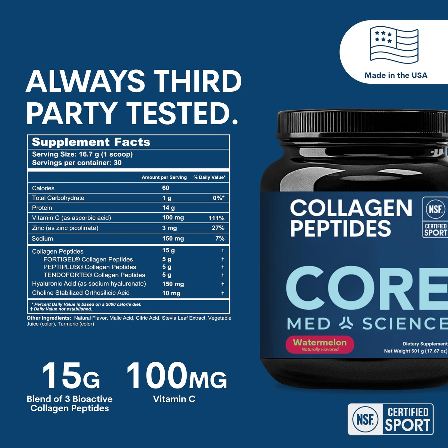 Core Med Science Collagen Peptides Powder 1.1 lb