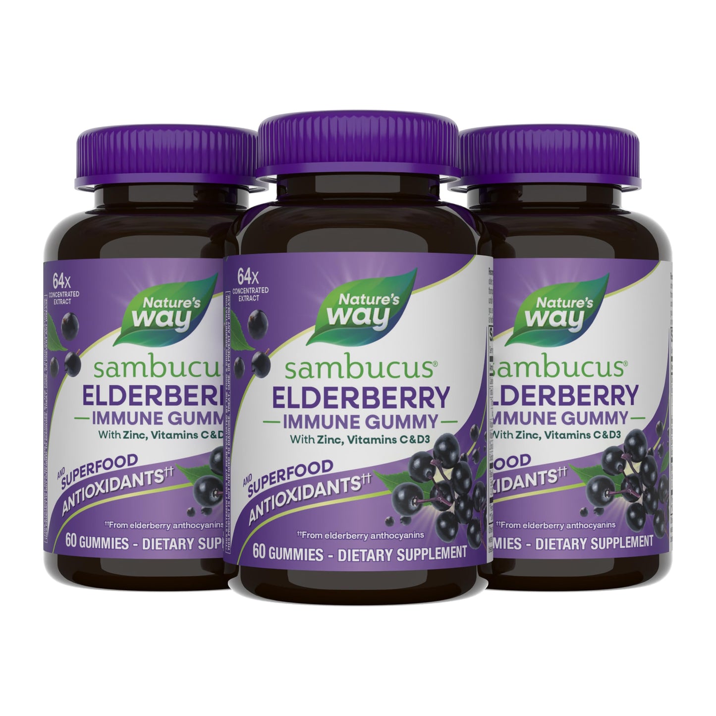 Nature's Way Sambucus Elderberry Gummies, 180 Gummies