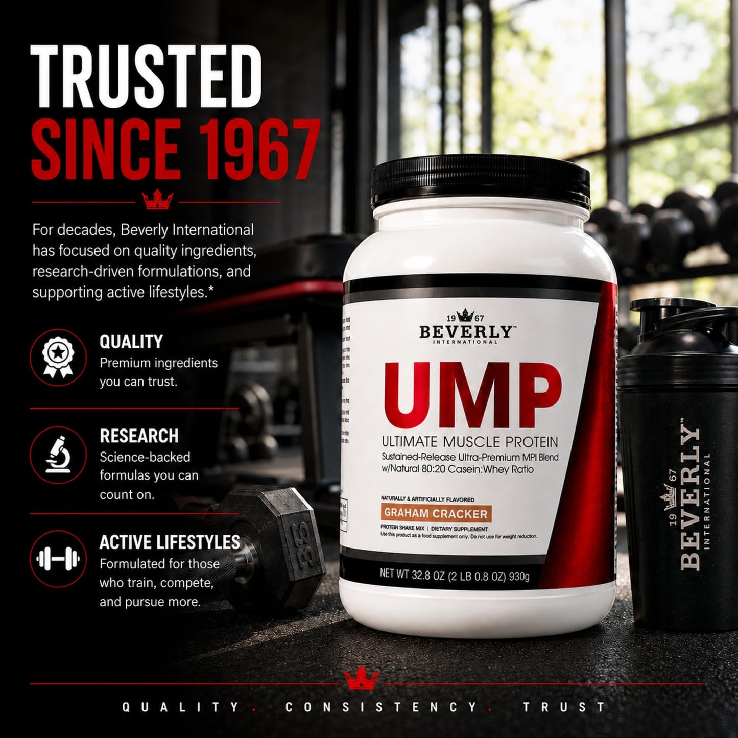 Beverly International UMP Protein Powder, Graham Cracker, 32.8 oz