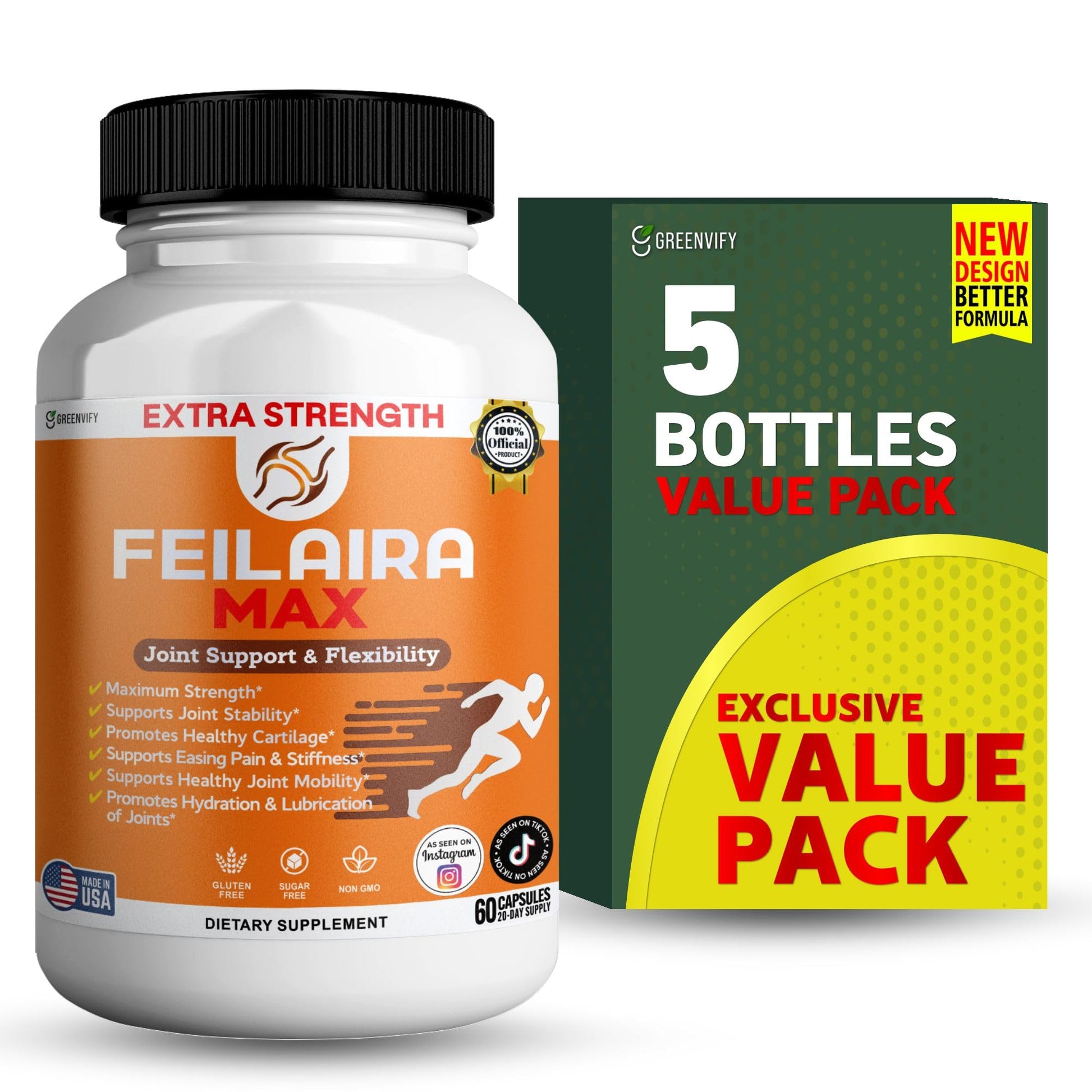 GREENVIFY Feilaira Max Extra Strength Joint Support Supplement Capsule 300