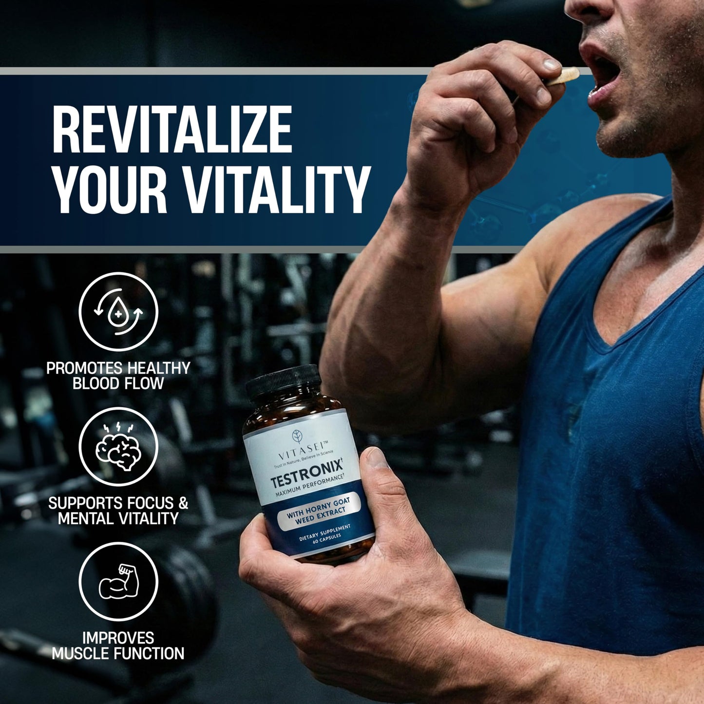 VITASEI Testronix Supplement 60 Capsules