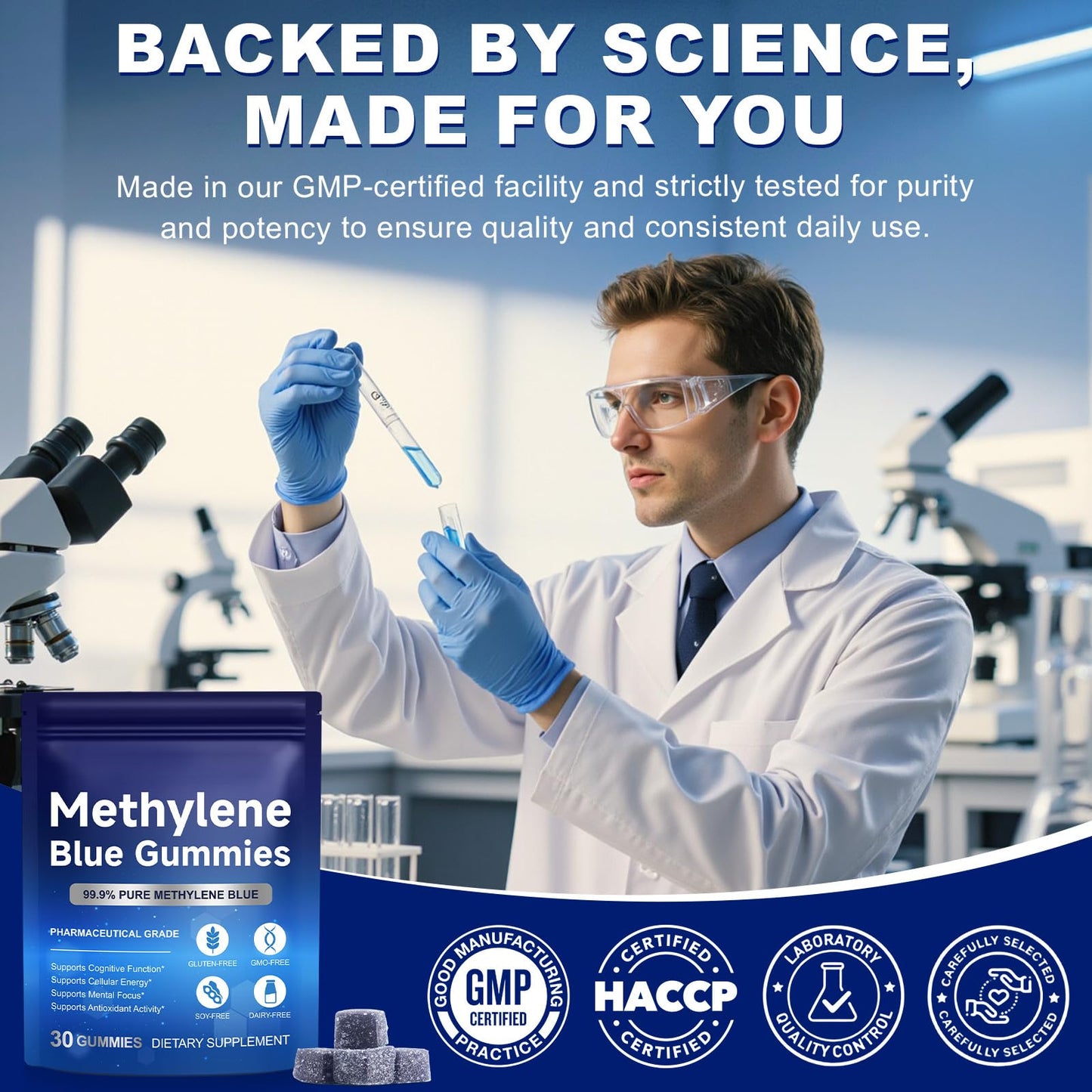 ECHTEYUN Methylene Blue Gummies 5mg, 30 Gummies