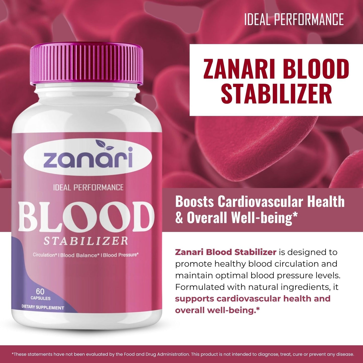 IDEAL PERFORMANCE Zanari Blood Stabilizer Capsules 120 Capsules