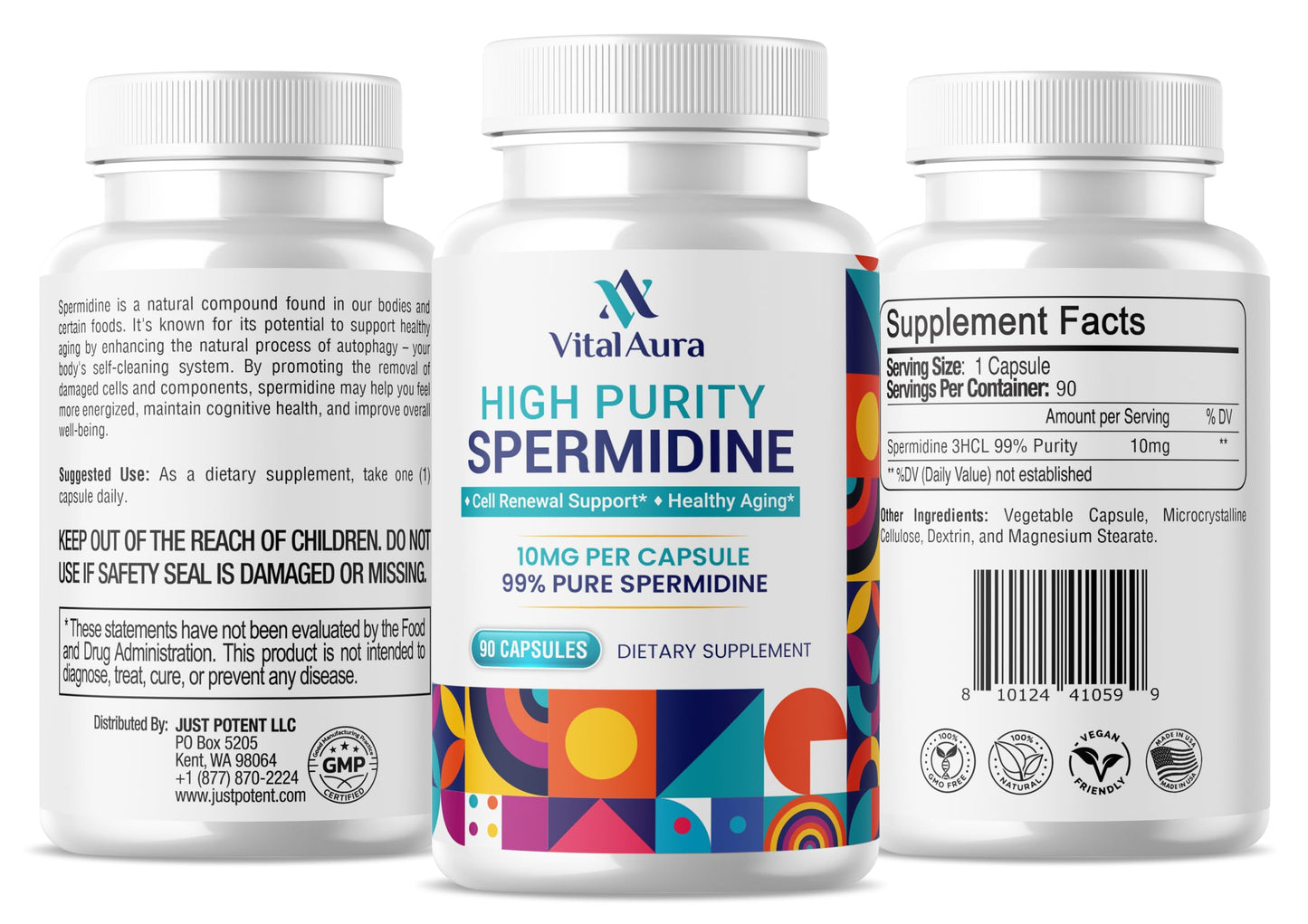 Vital Aura Spermidine Supplement Capsules 120 Count
