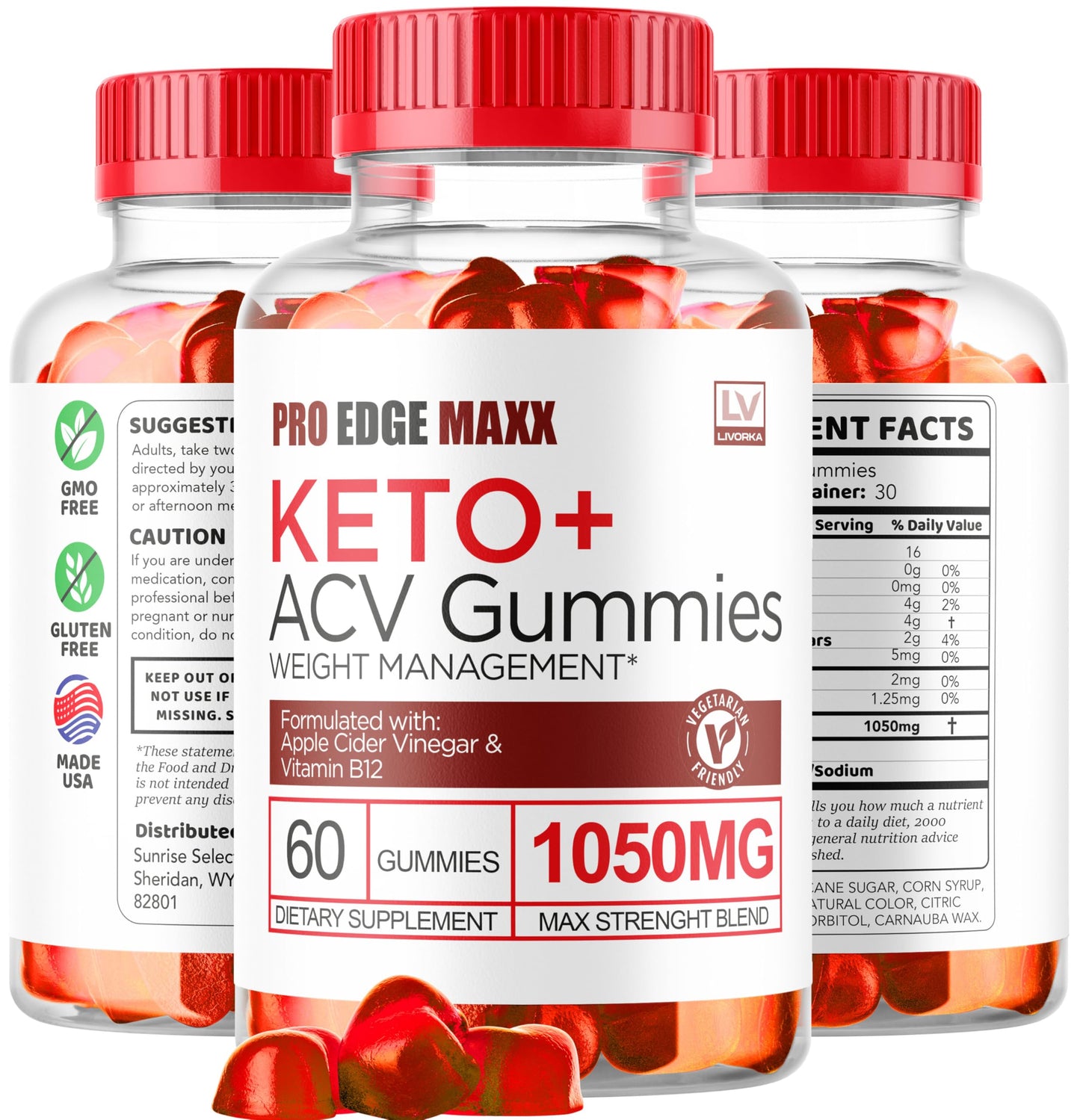 LIVORKA Pro Edge Maxx Gummies, 300 Gummies