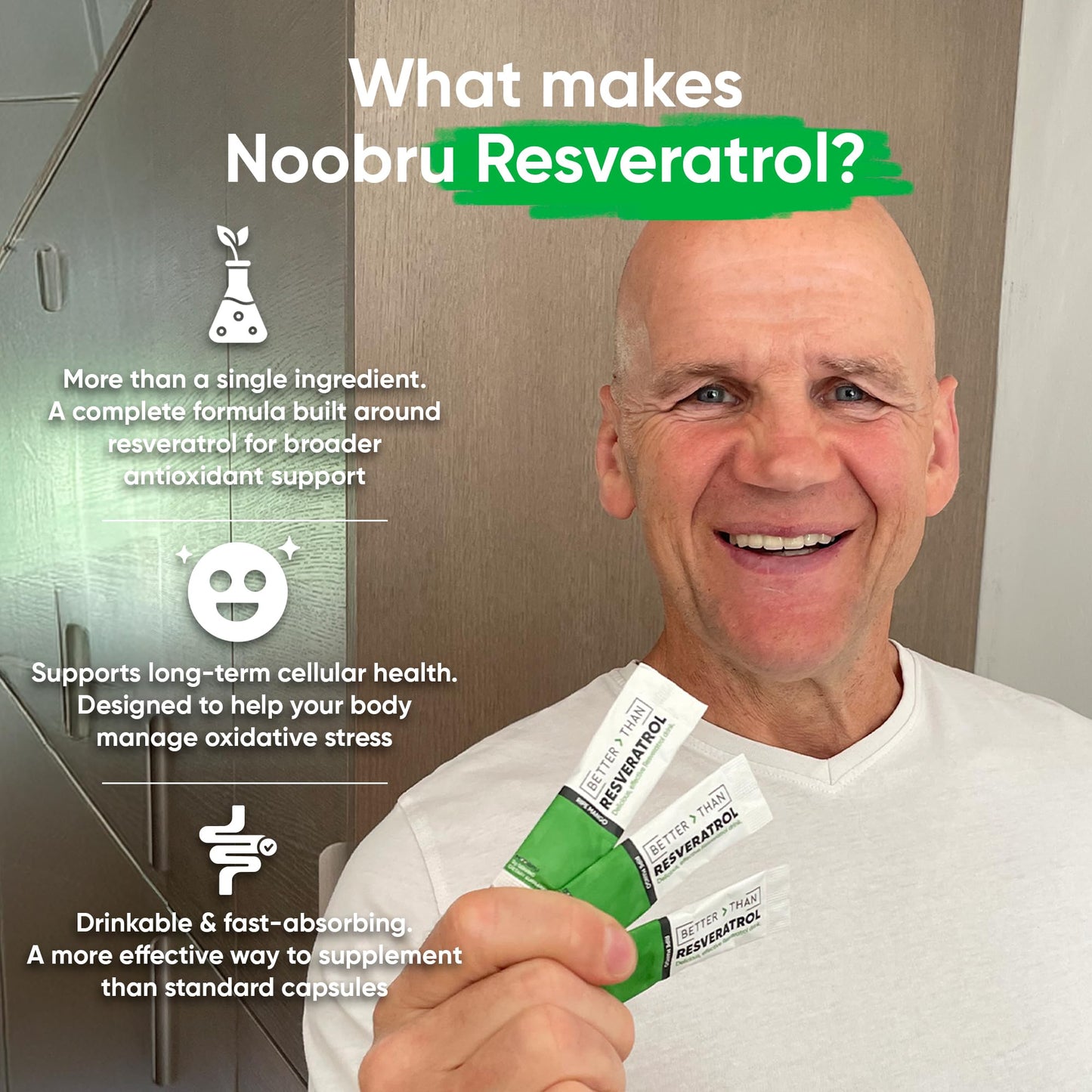 Noobru Resveratrol Powder 1.41 Ounce