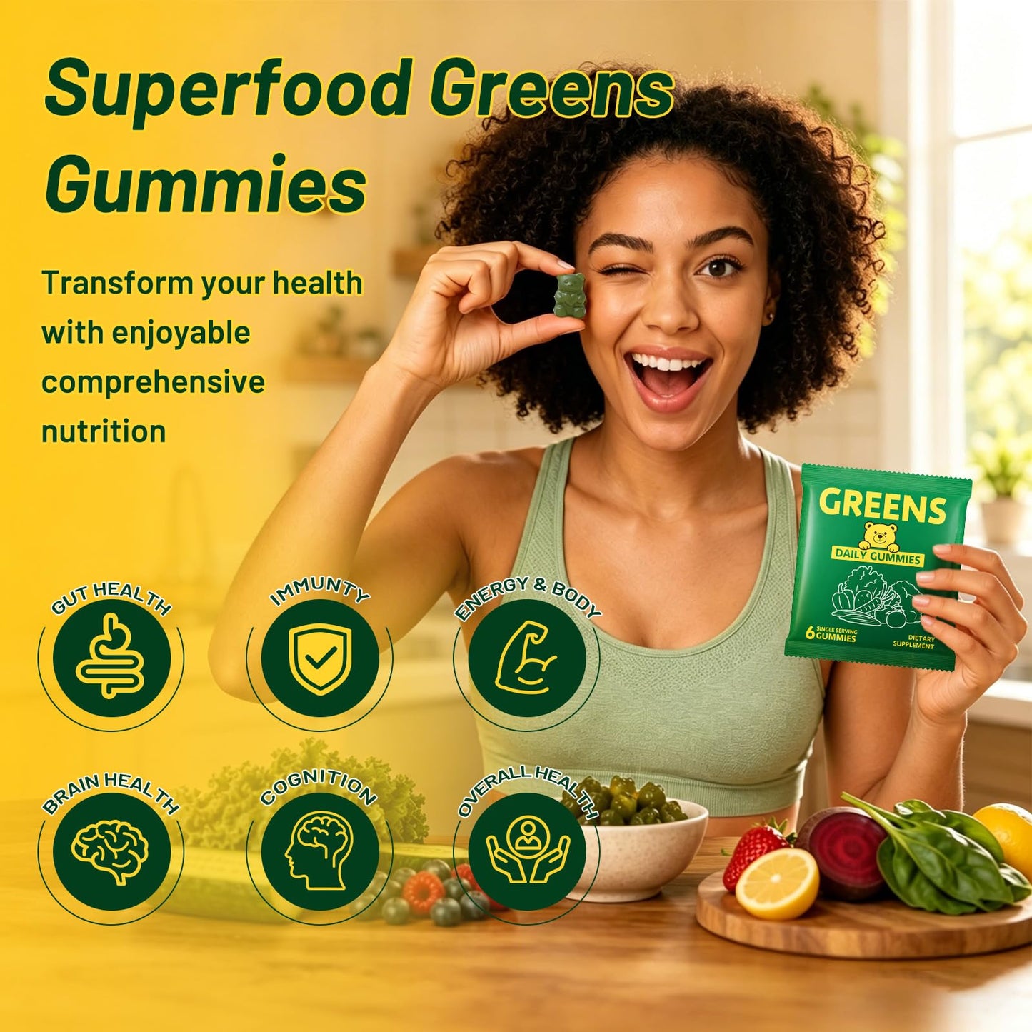 Xemenry Super Greens Multivitamin Gummies 120 Gummies