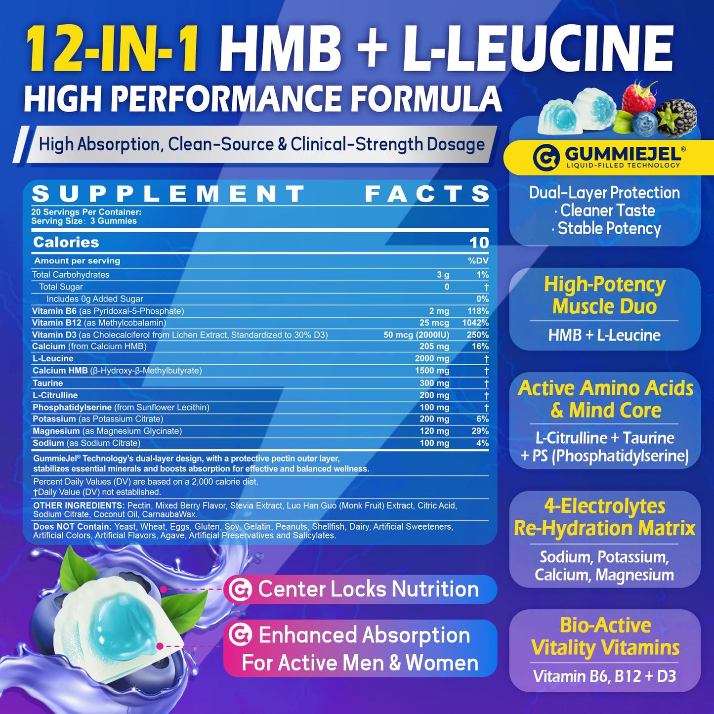 Nextdia HMB and L-Leucine Gummies Gummy 60 Count