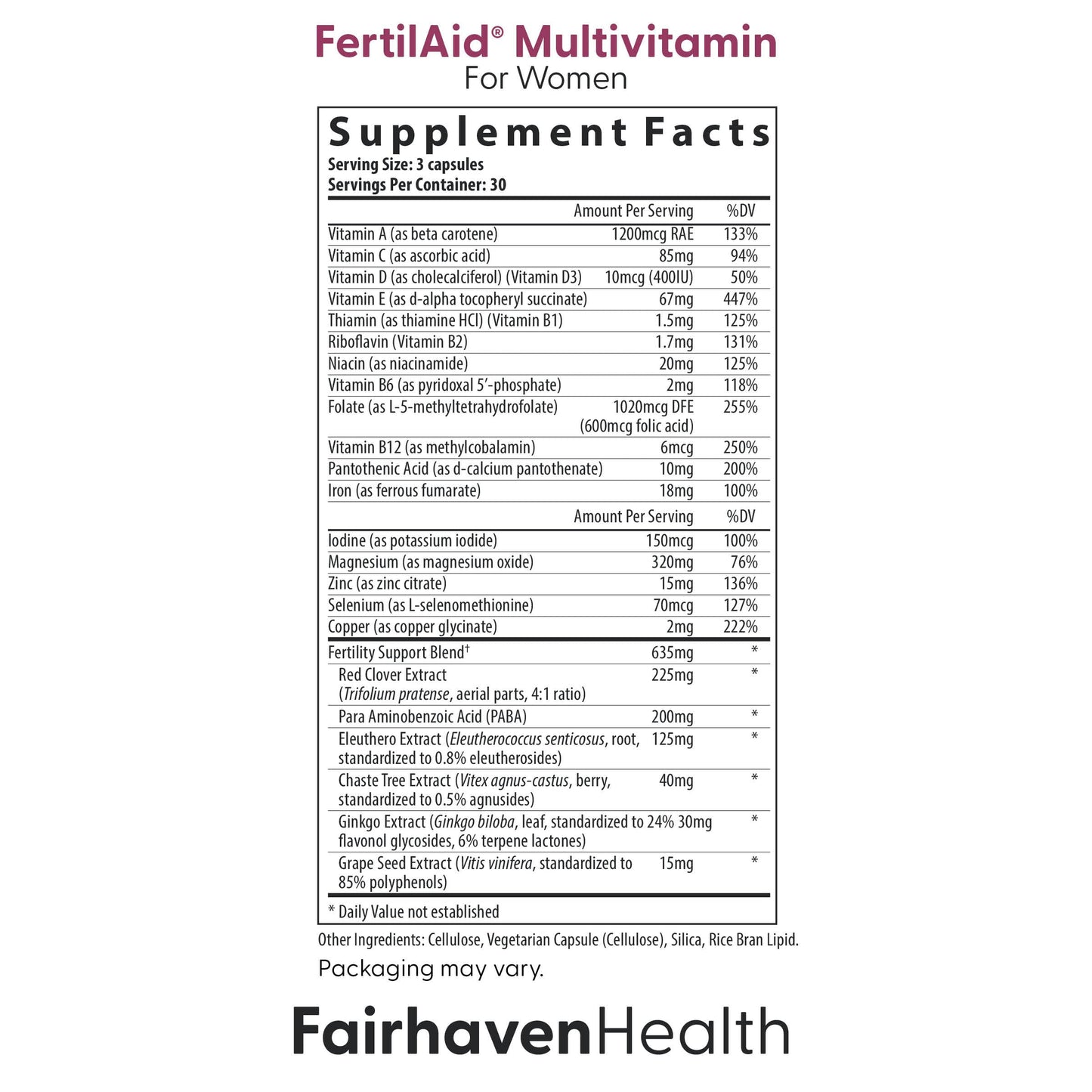 Fairhaven Health FertilAid for Women & Ovaboost Combo Capsule, 1 Count