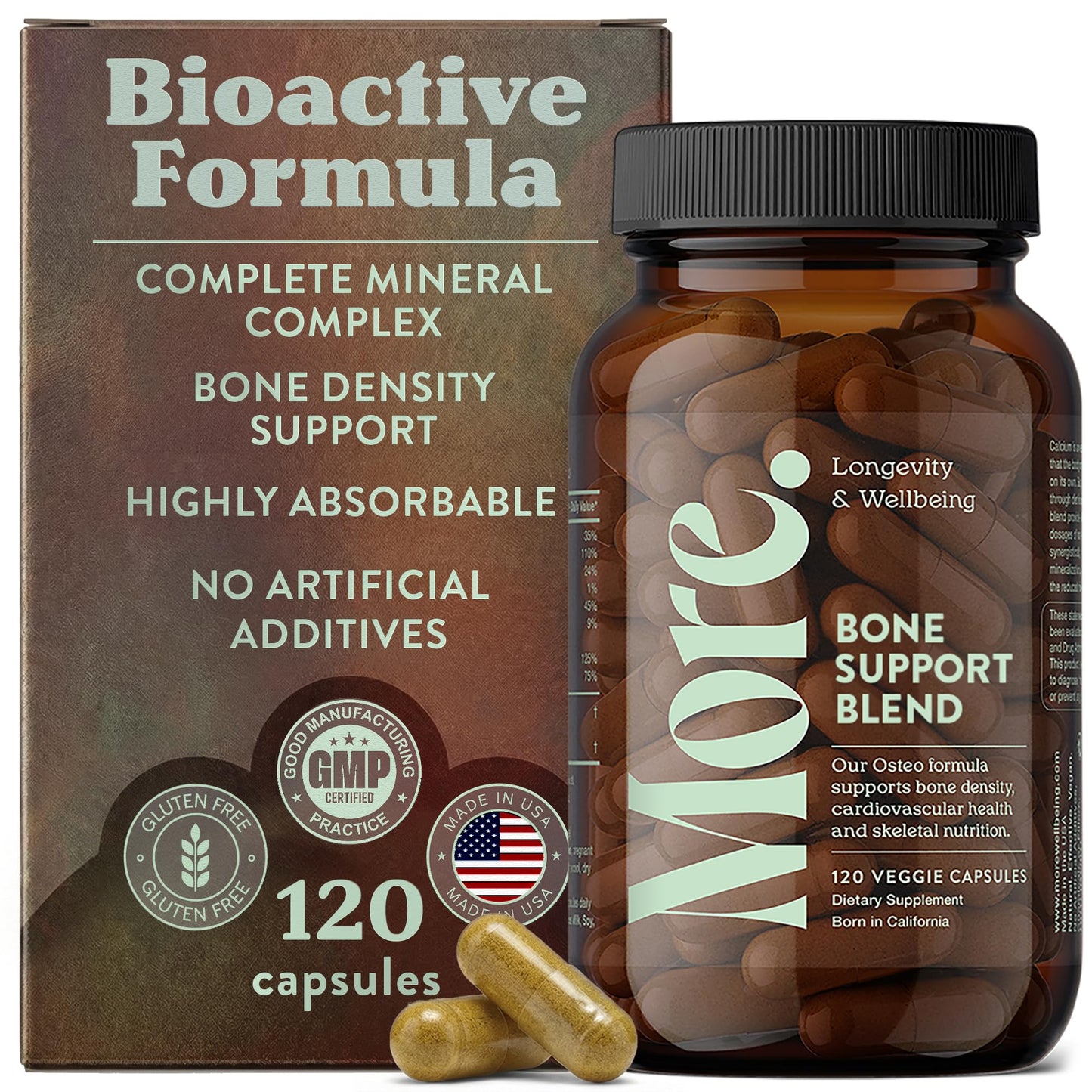 More. Longevity & Wellbeing Premium Calcium Supplement 120 Capsules