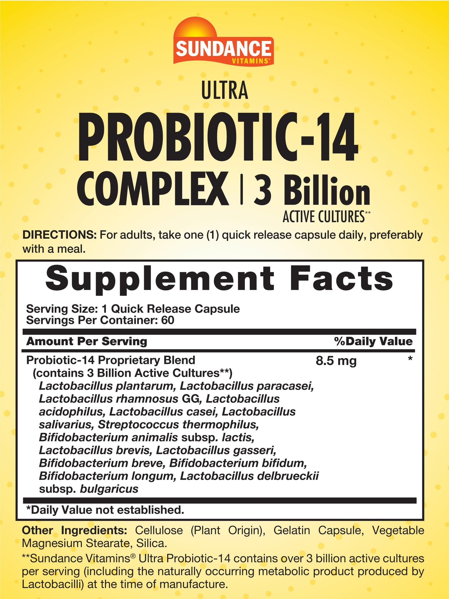 Sundance Probiotic-14 Complex Capsule 60 Count