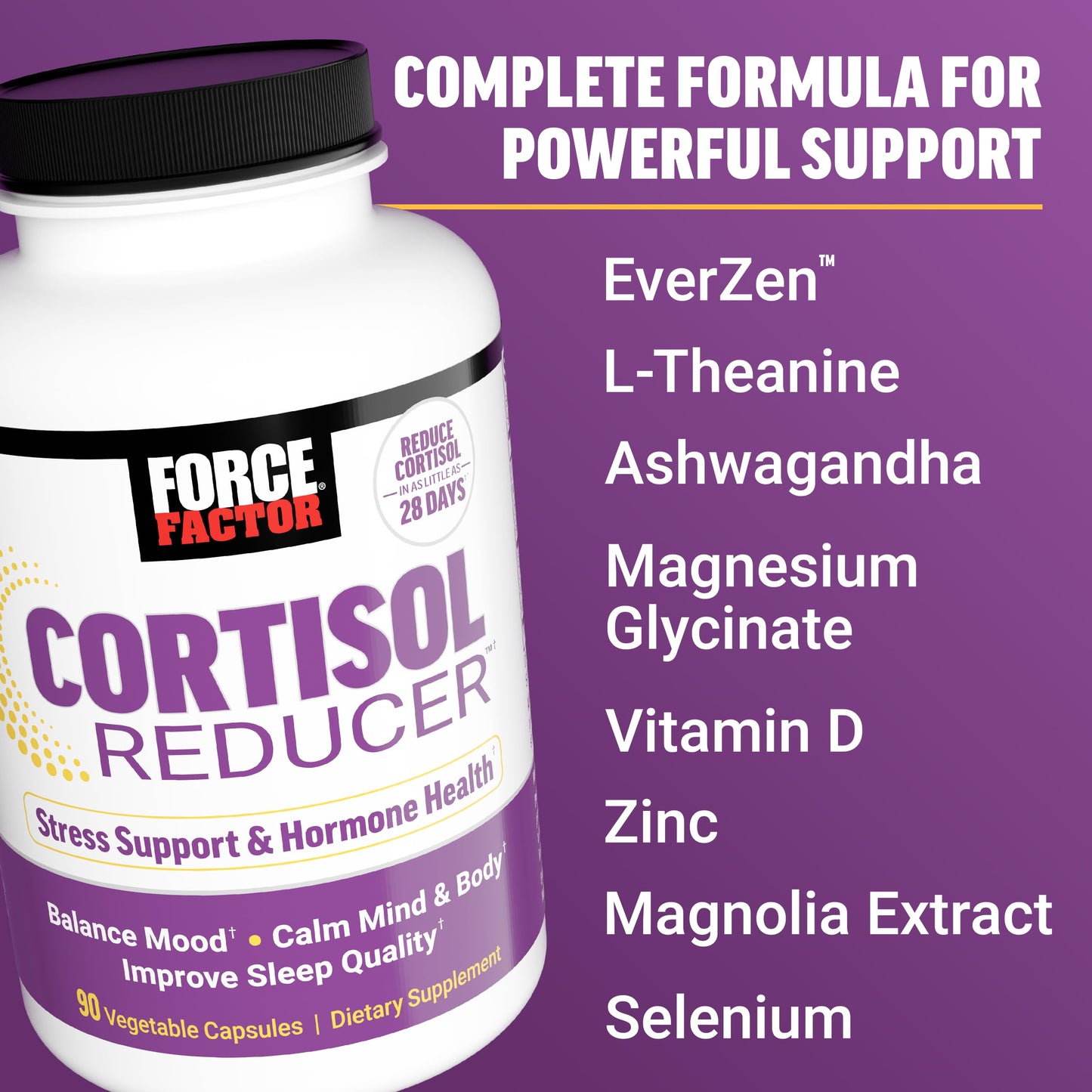Force Factor Cortisol Reducer for Women with Ashwagandha Capsules 90 Count