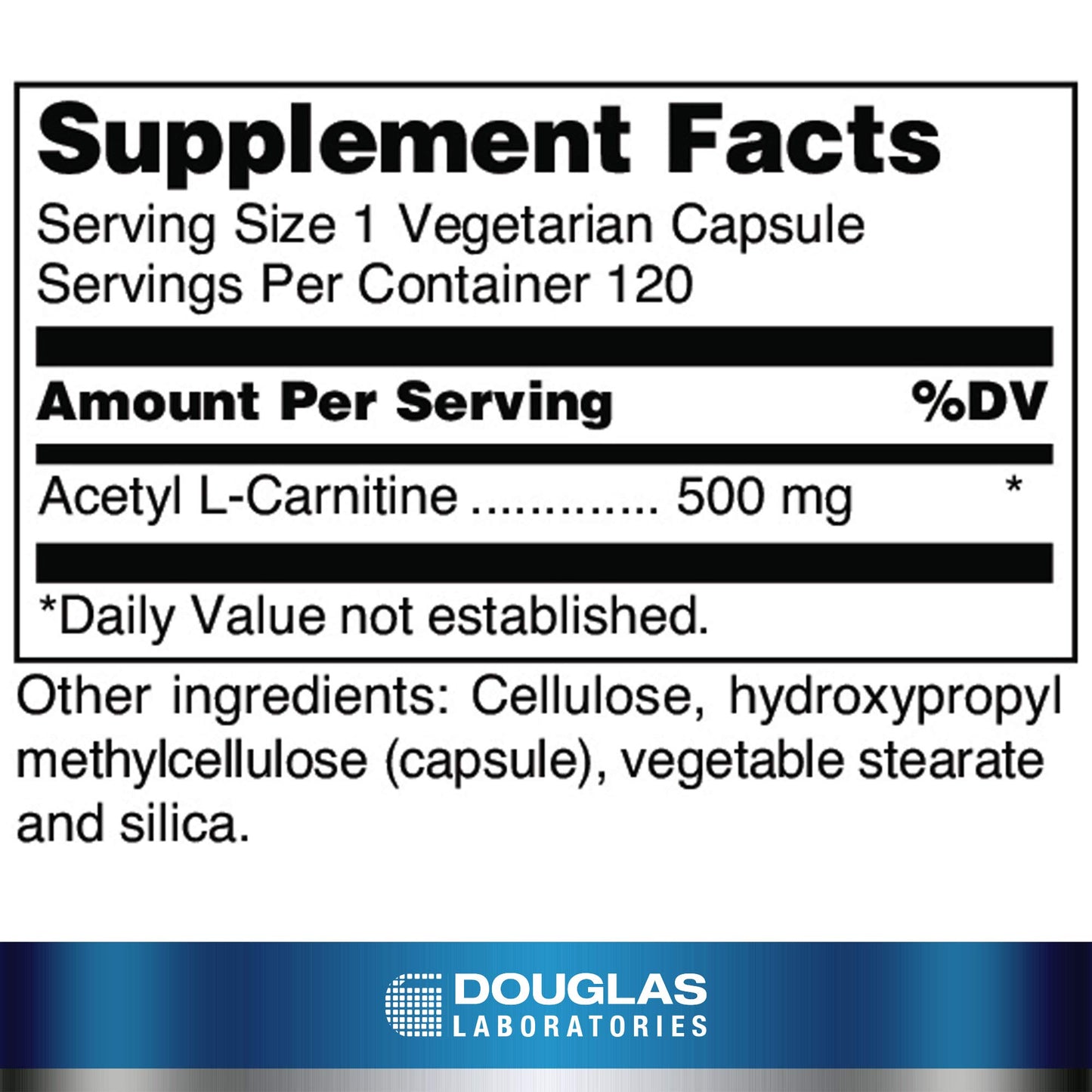 Douglas Laboratories Acetyl L-Carnitine 500 mg Capsule, 120 Count
