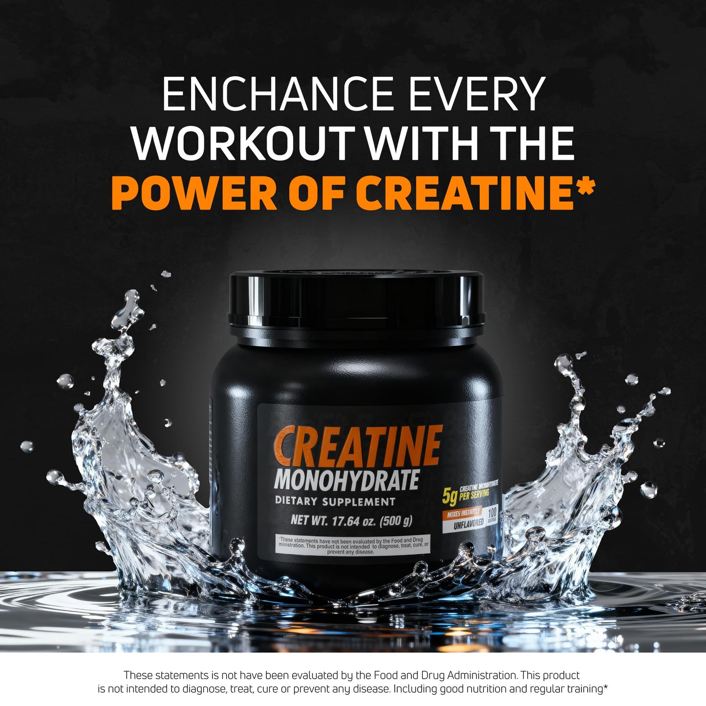 HEALTHY SPORTS Creatine Monohydrate Powder 17.64 oz