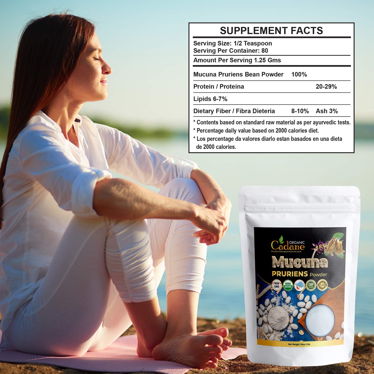 Organic Cadane Mucuna Pruriens Powder 1 Pound