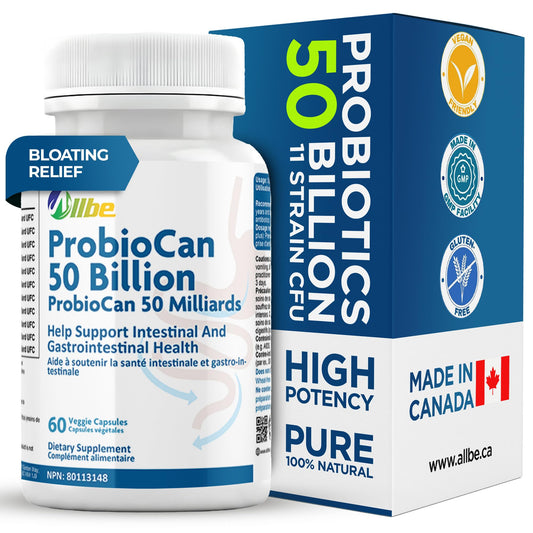 Allbe ProbioCan Probiotic Capsule 50 Billion CFU, 60 Count