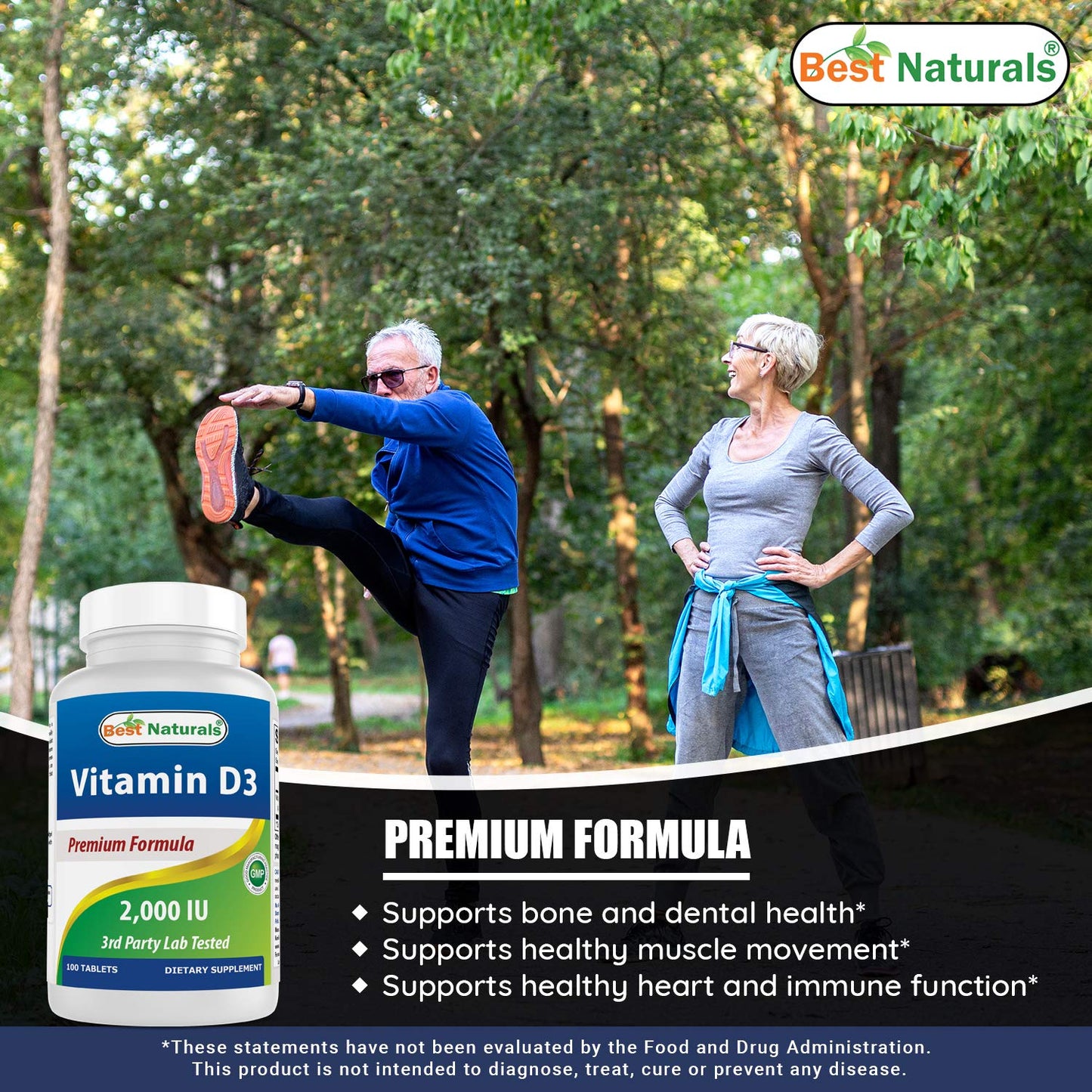 Best Naturals Vitamin D3 2000 IU (50 mcg) Tablet, 300 Count
