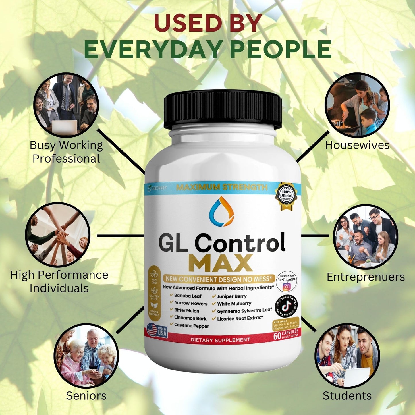 GREENVIFY GL Control MAX Dietary Supplement Capsule, 60 Capsules