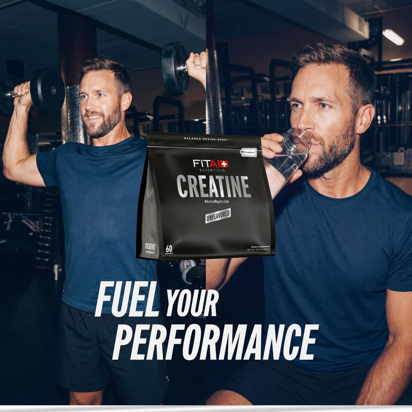 LIFEAID FITAID Creatine Powder CreaPure Unflavored 60 Servings