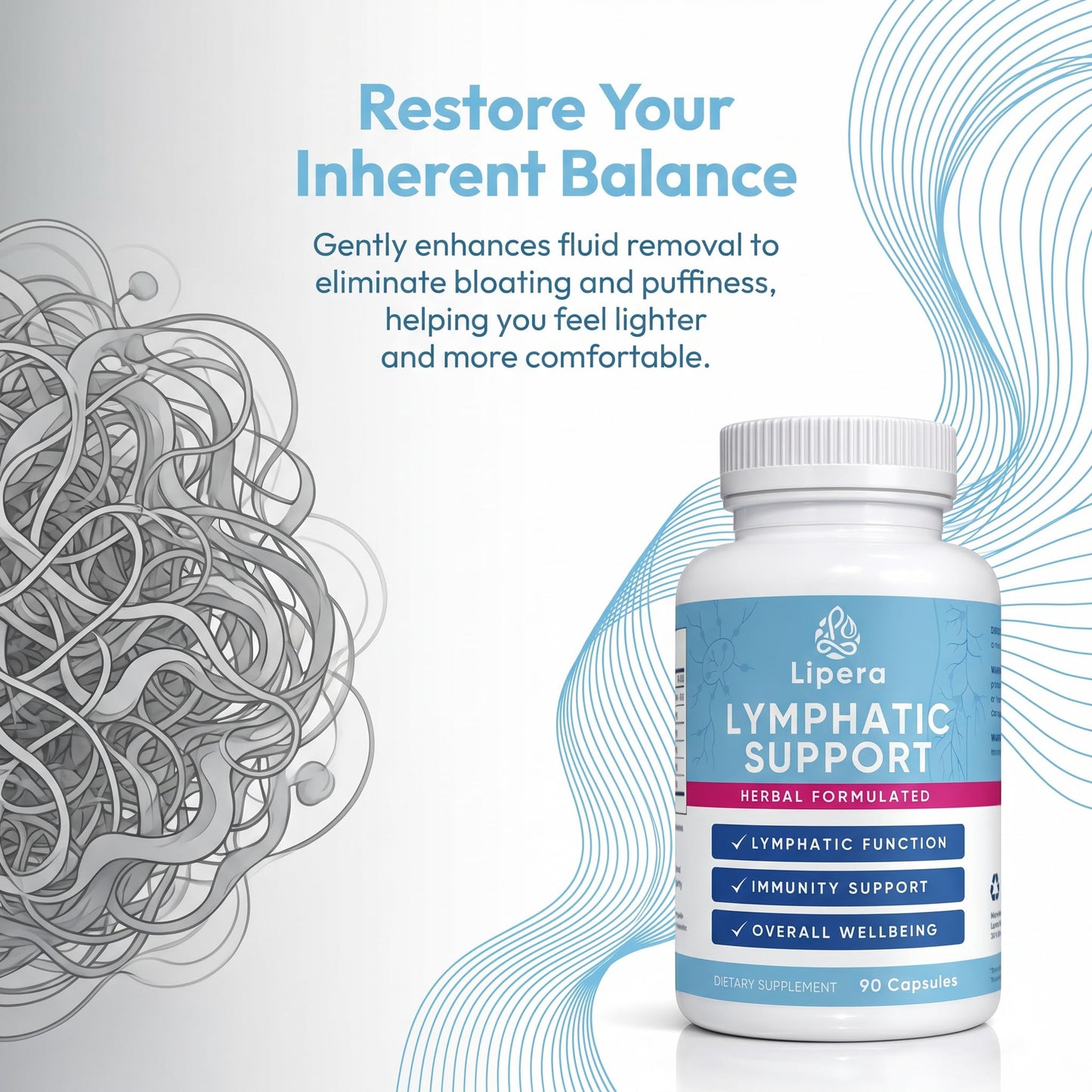KLUNIZ Lipera Lymphatic Support Capsules, 240 Count