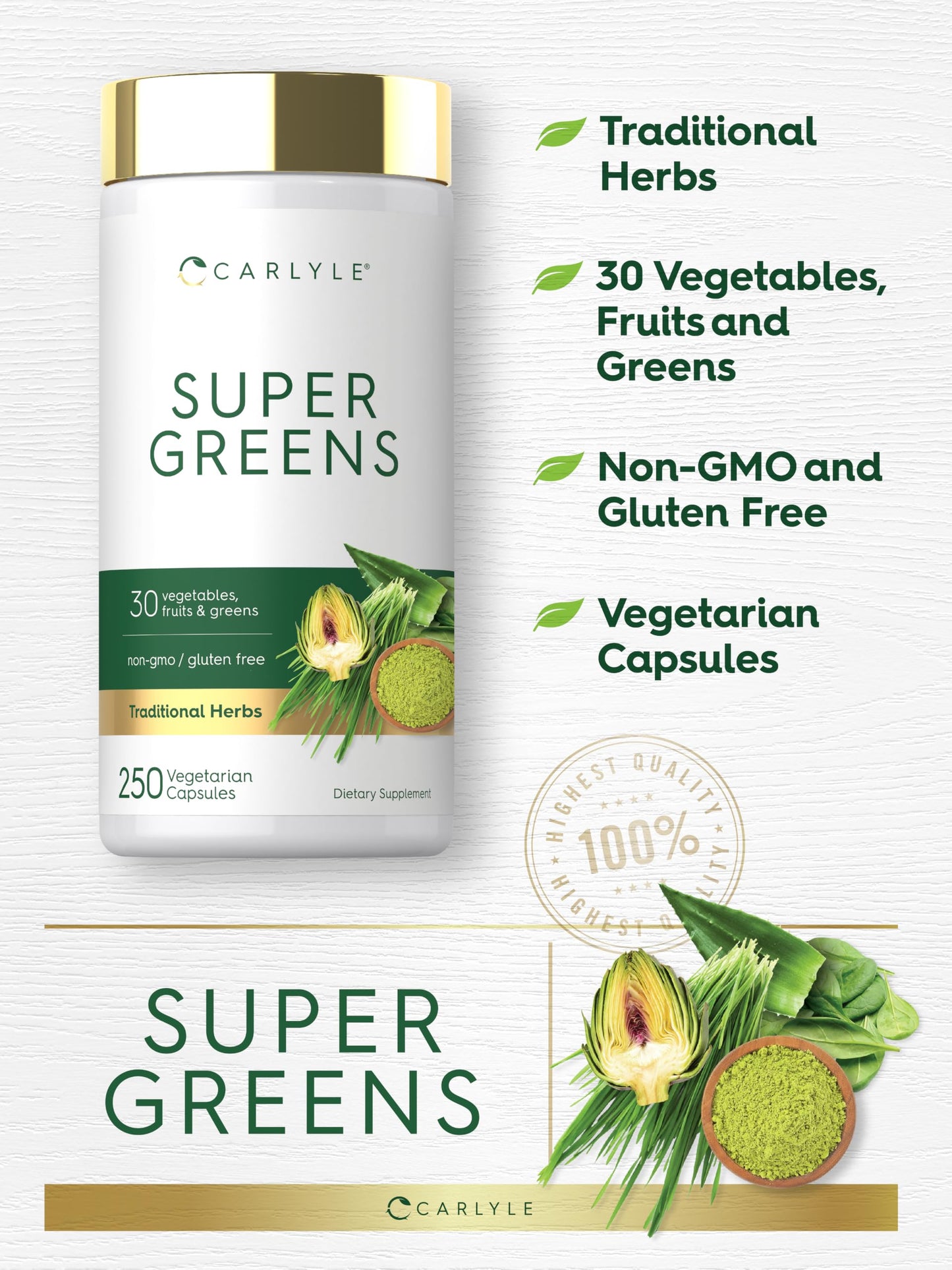 Carlyle Super Greens Capsules 250