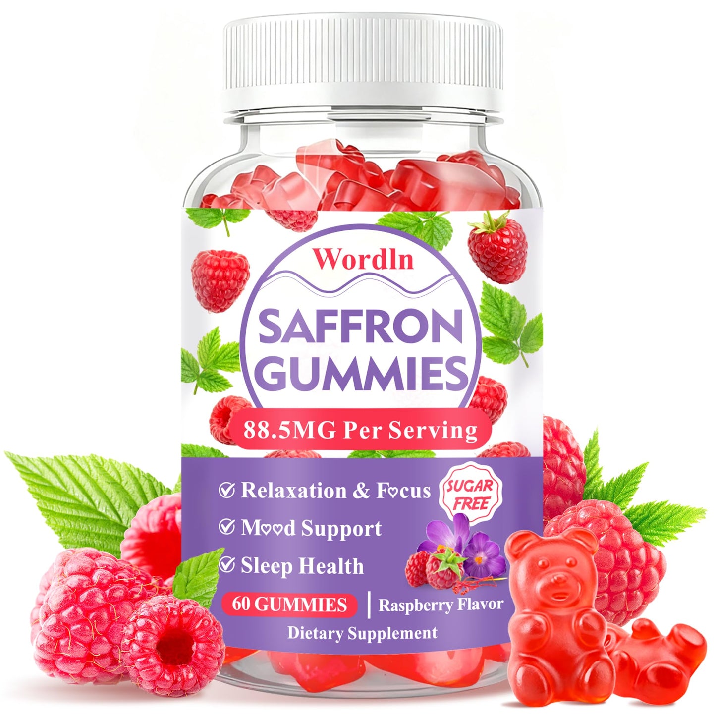 Wordln Saffron Gummies 60 Count