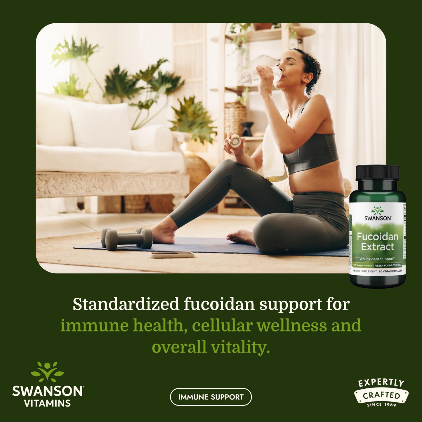 Swanson Maximum Strength Fucoidan Extract Immune Support Supplement - 500 mg (60 Vegan Capsules)