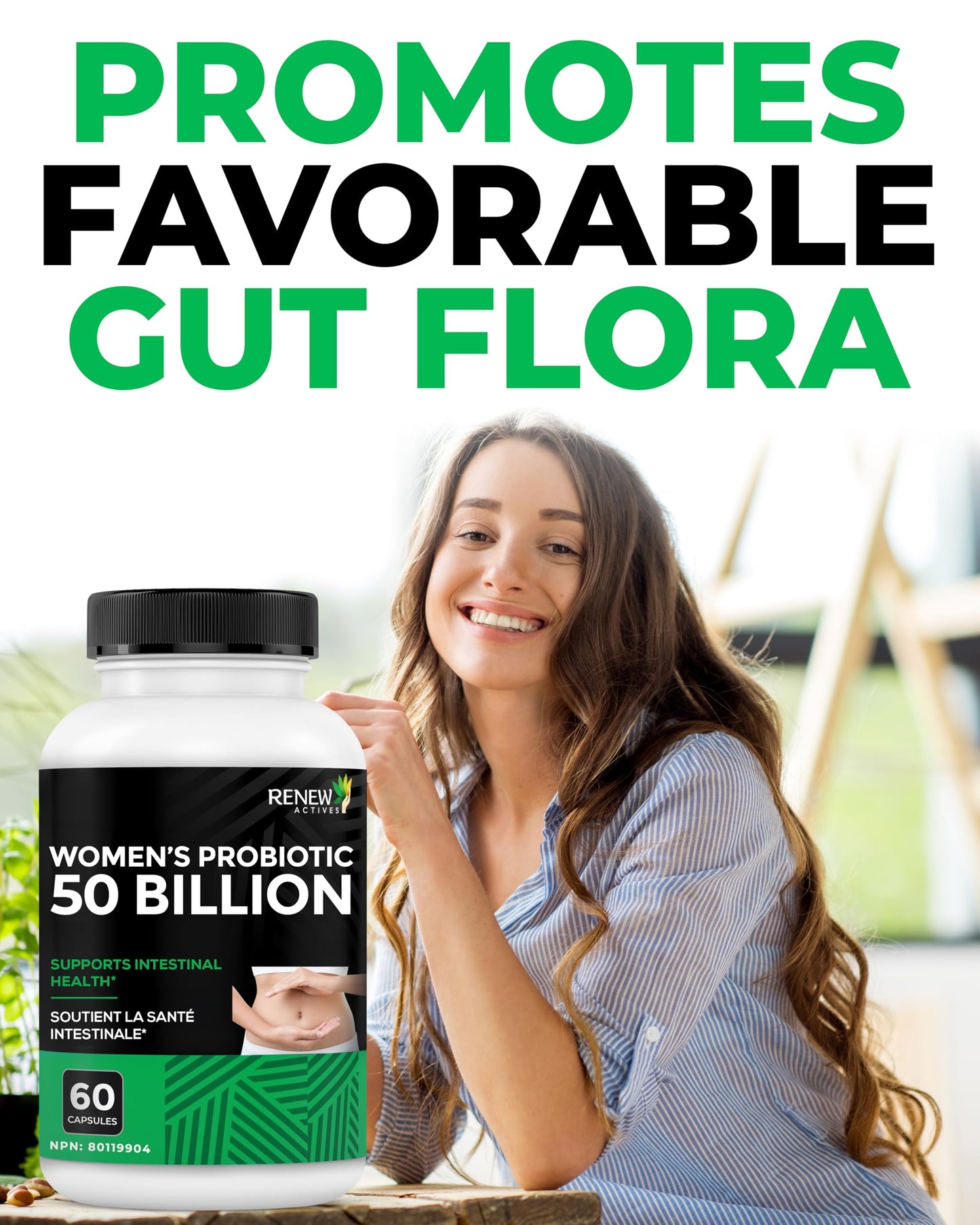 Renew Actives Probiotics for Women – 50 Billion CFU per 2 Capsules, MAKTREK Technology, 4 Probiotic Strains & Prebiotic Blend, Capsules, 60 Capsules