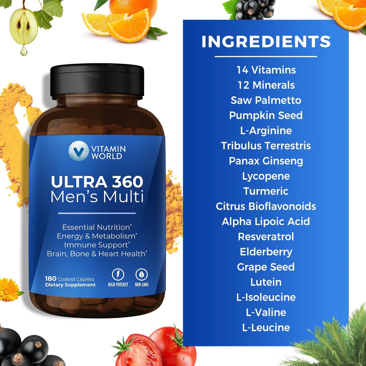 Vitamin World Ultra 360 Multivitamin for Men 180 Caplets