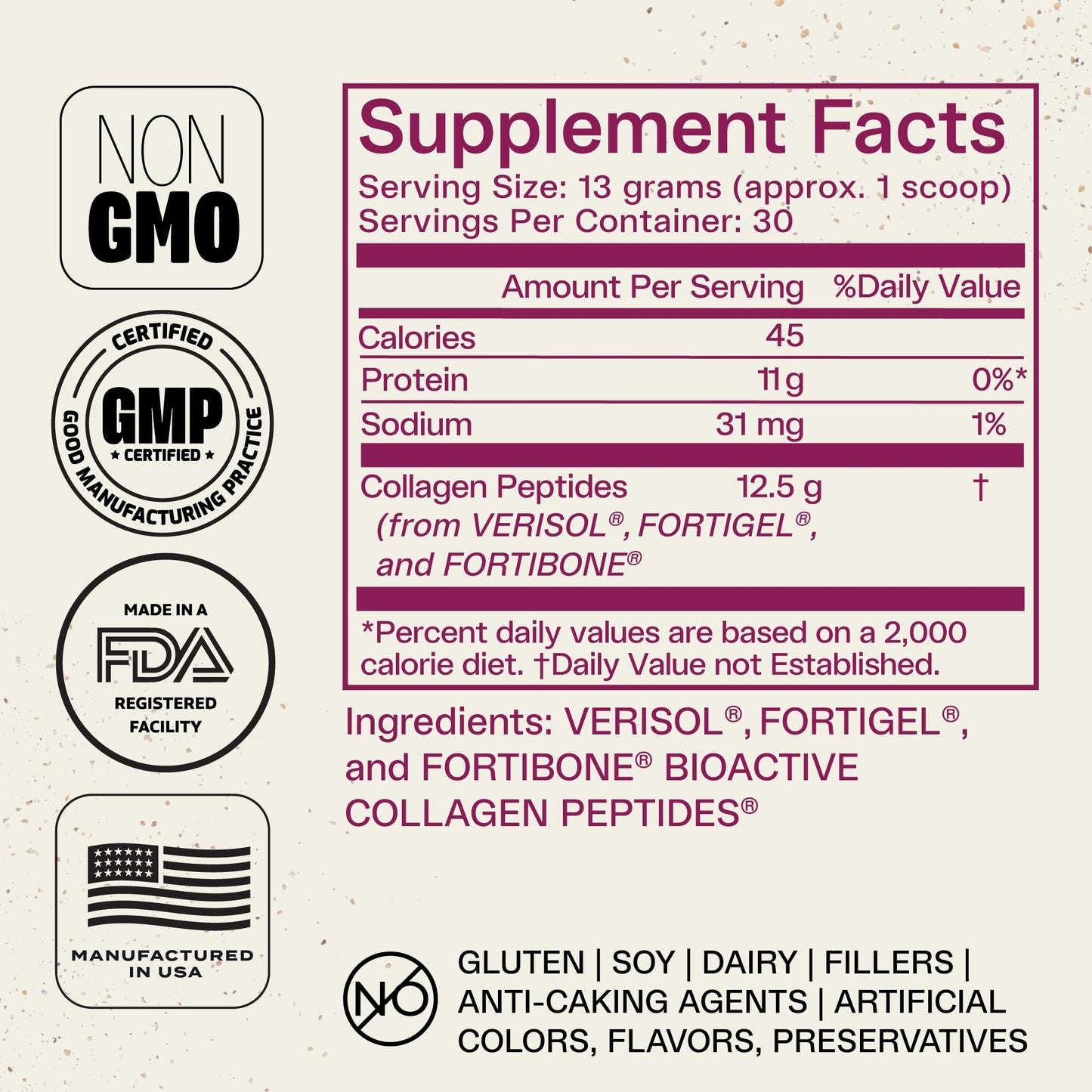 BEST Supplements FORTIBONE Collagen Powder 13.8 oz