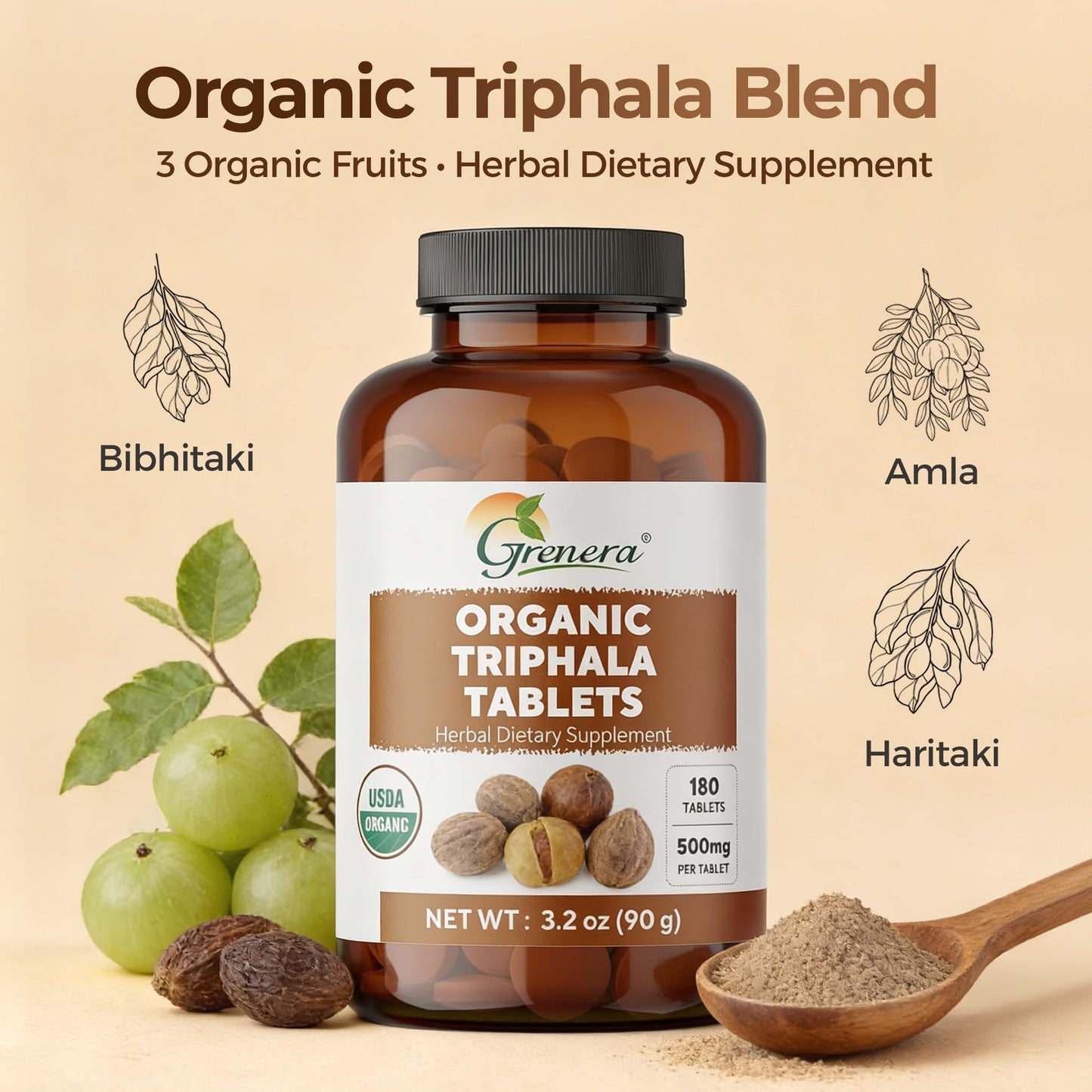 Grenera Triphala Tablets 180 Count