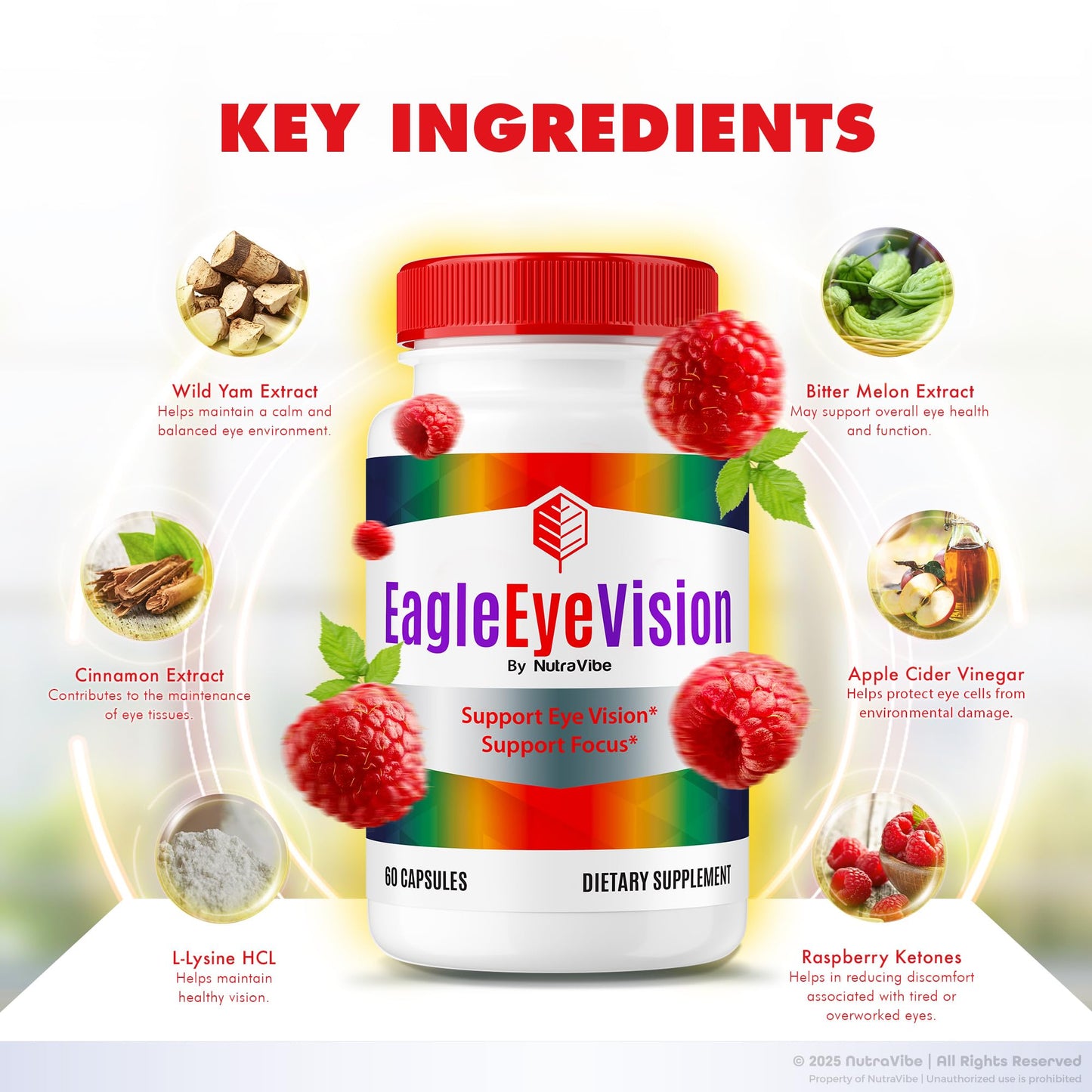 NutraVibe Eagle Eye Vision Gentle Visual Wellness Formula Capsule, 120 Capsules