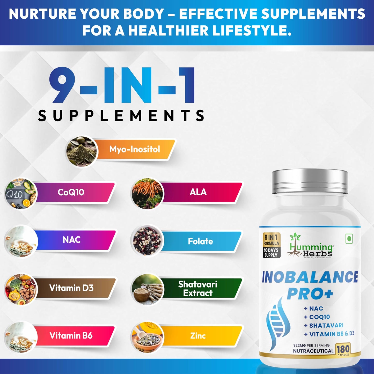 Humming Herbs Inobalance Pro+ 180 Veg Capsules