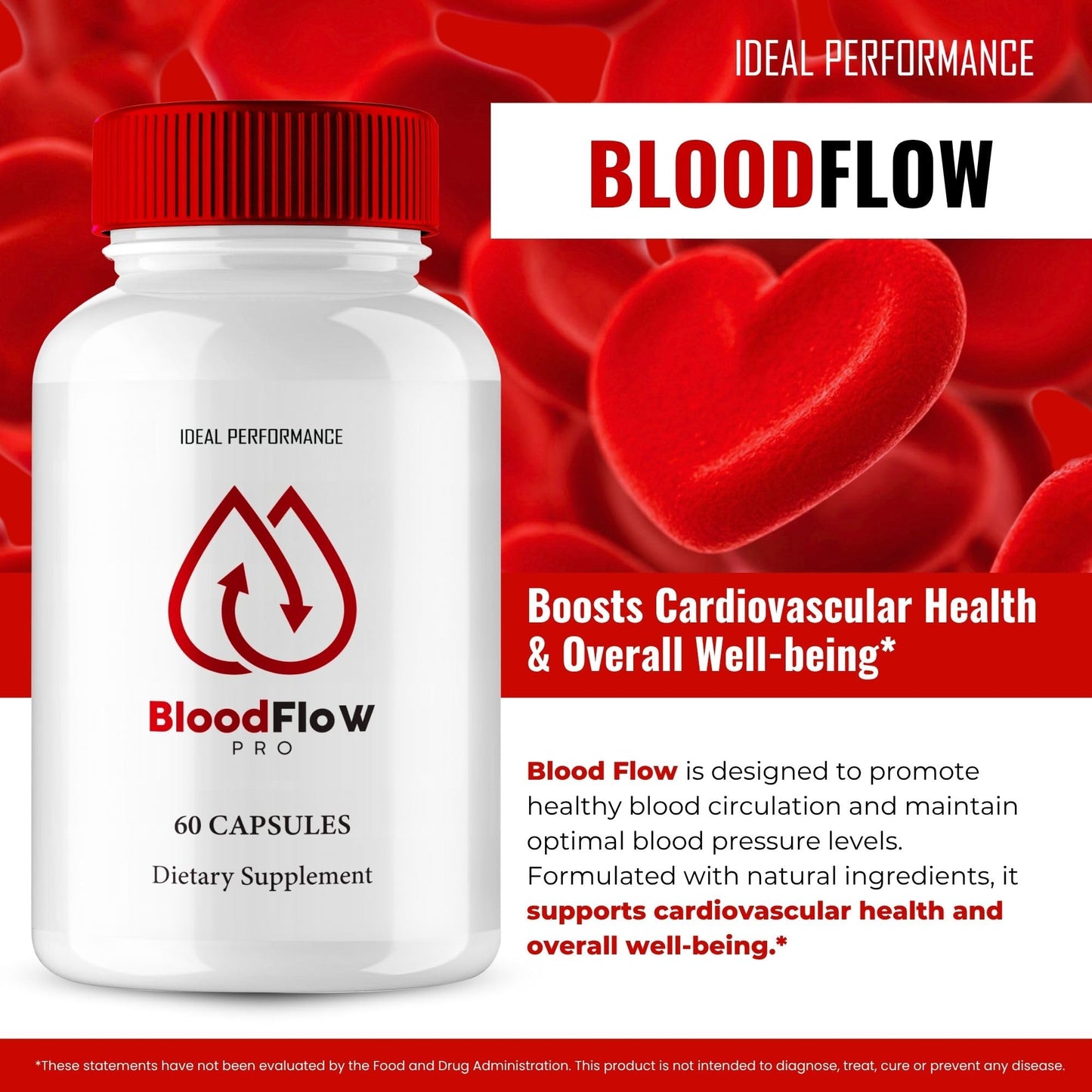 IDEAL PERFORMANCE Blood Flow Supplement Capsules 120 Count