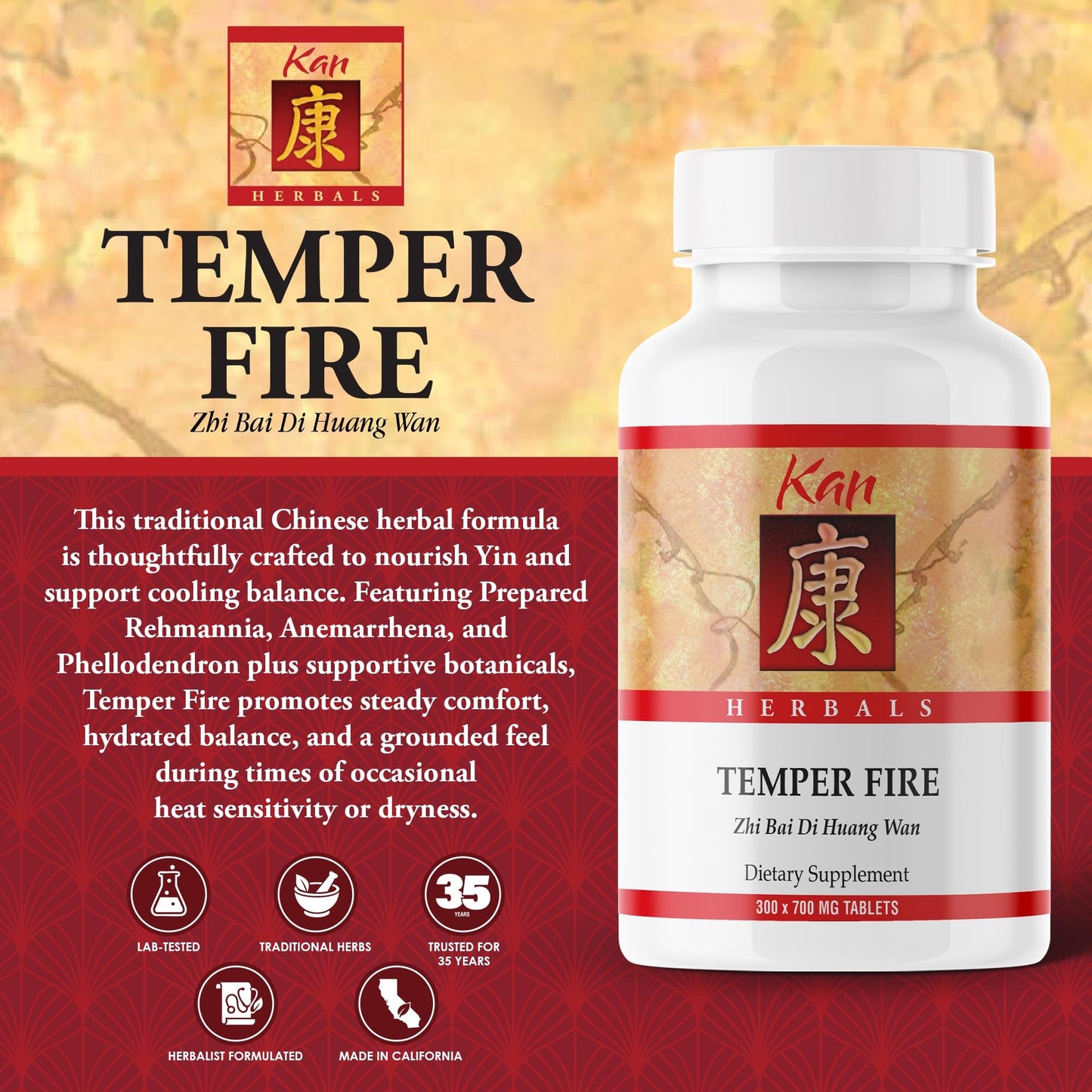 Kan Herb Temper Fire Tablets 300