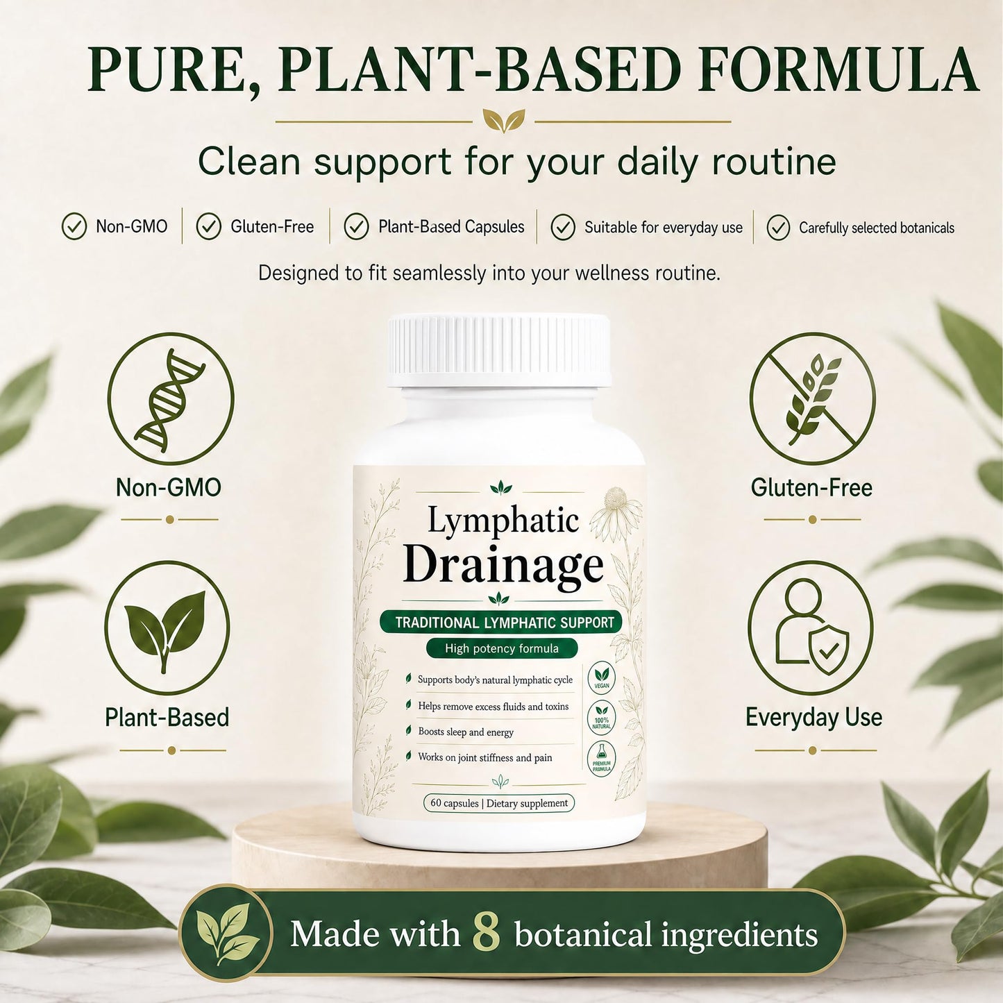 Megacephalus Kavifo Lymphatic Drainage Capsules, 60 Count