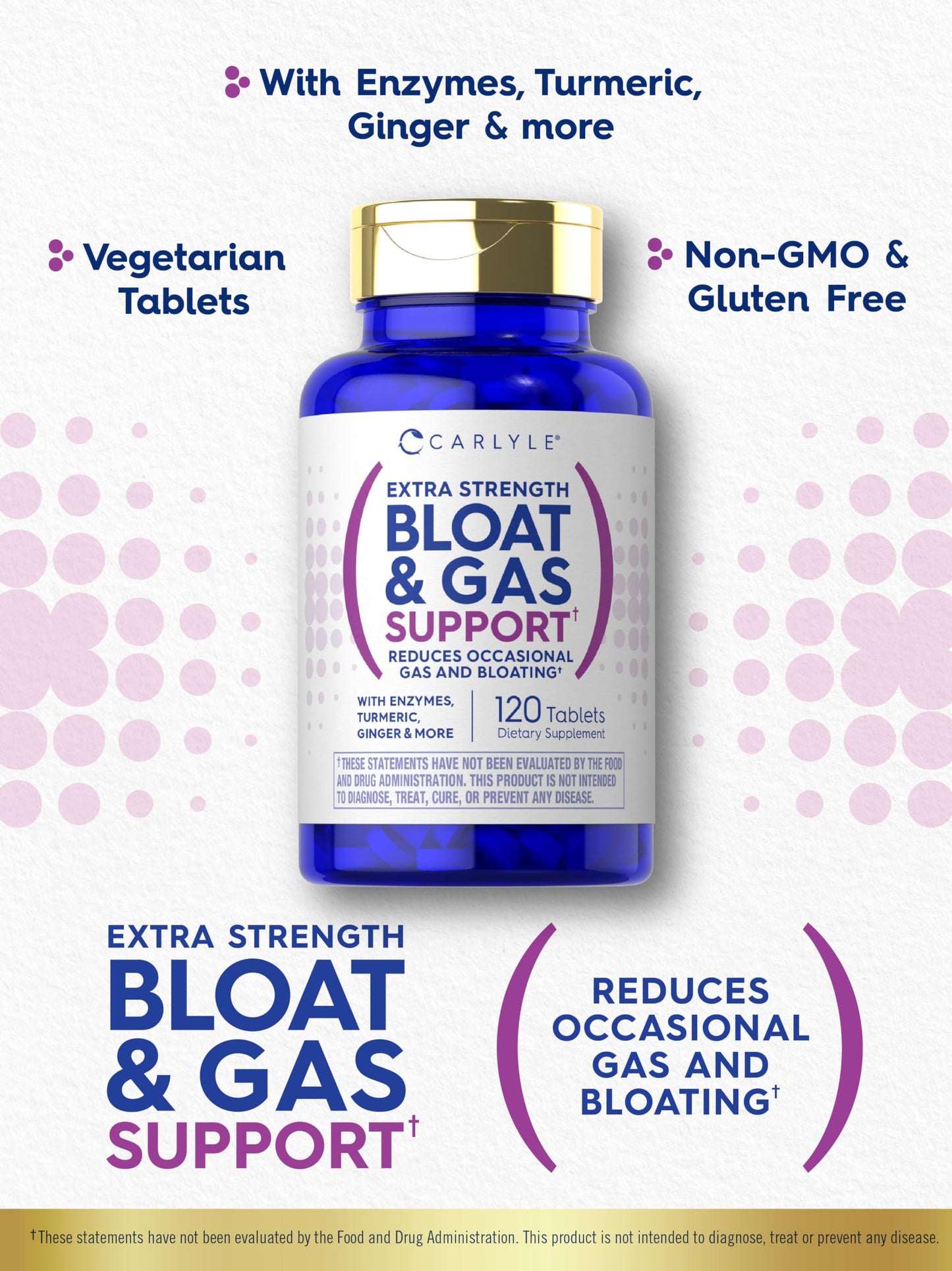 Carlyle Bloat & Gas Support for Men & Women 120 Tablets