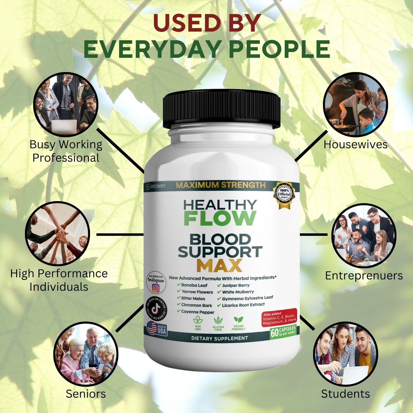 GREENVIFY Healthy Flow Blood Support Max Capsules 120