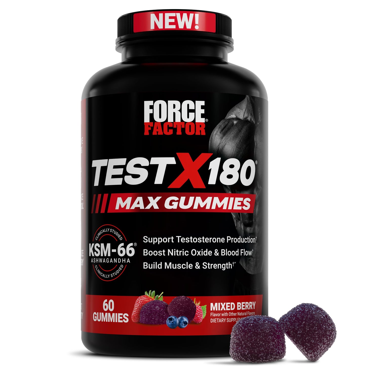 Force Factor Test X180 Max Gummies, 60 Count