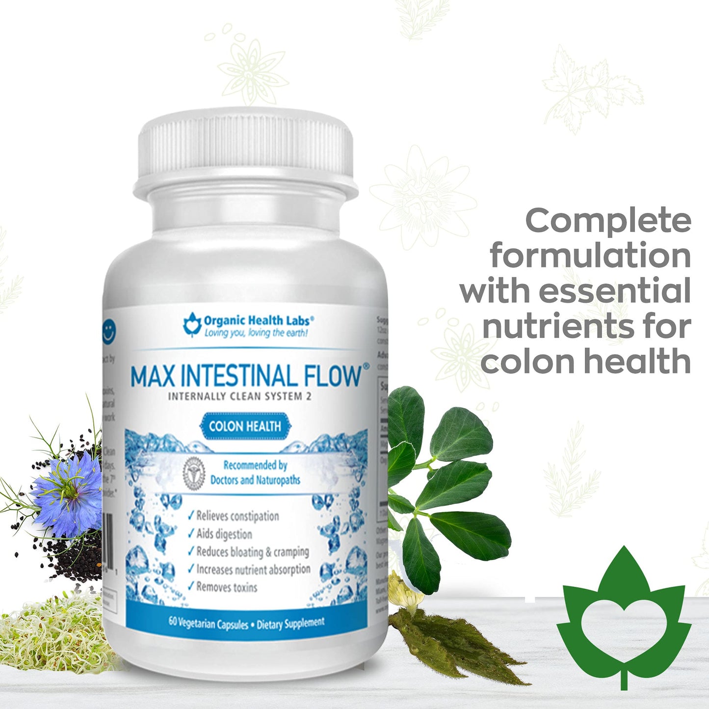 Organic Health Labs Max Intestinal Flow 60 Capsules