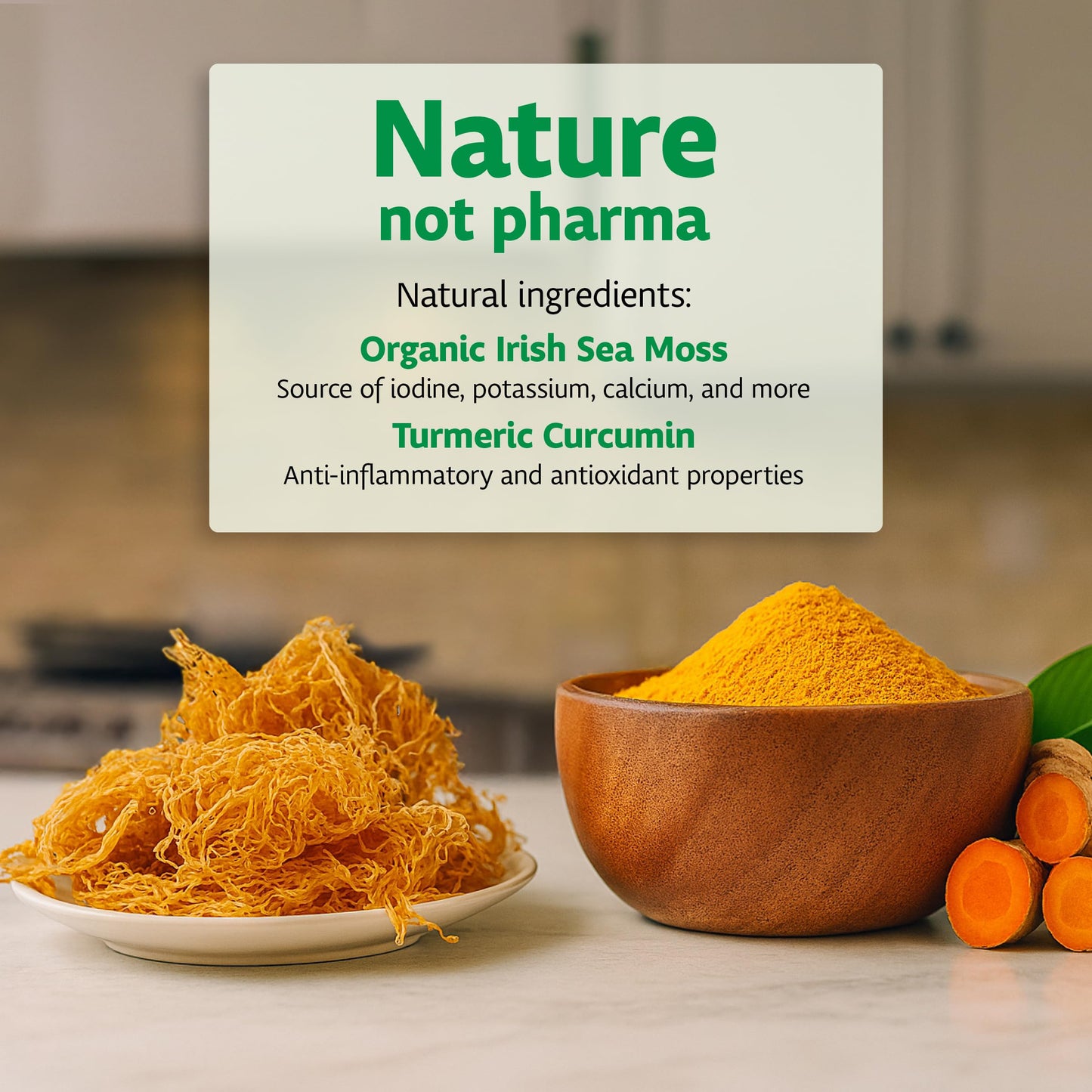 MyHerba Turmeric Curcumin Joint Support Supplement with Organic Irish Sea Moss, 95% Curcuminoids, Comfort, Flexibility and Everyday Mobility for Active Adults, Vegan, 60 Capsules