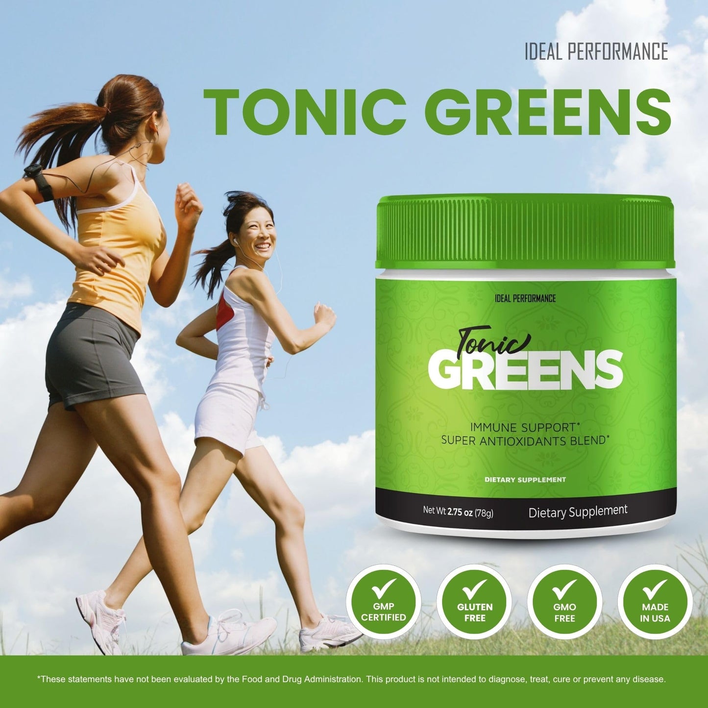 IDEAL PERFORMANCE Tonic Greens Powder 2 Ounces