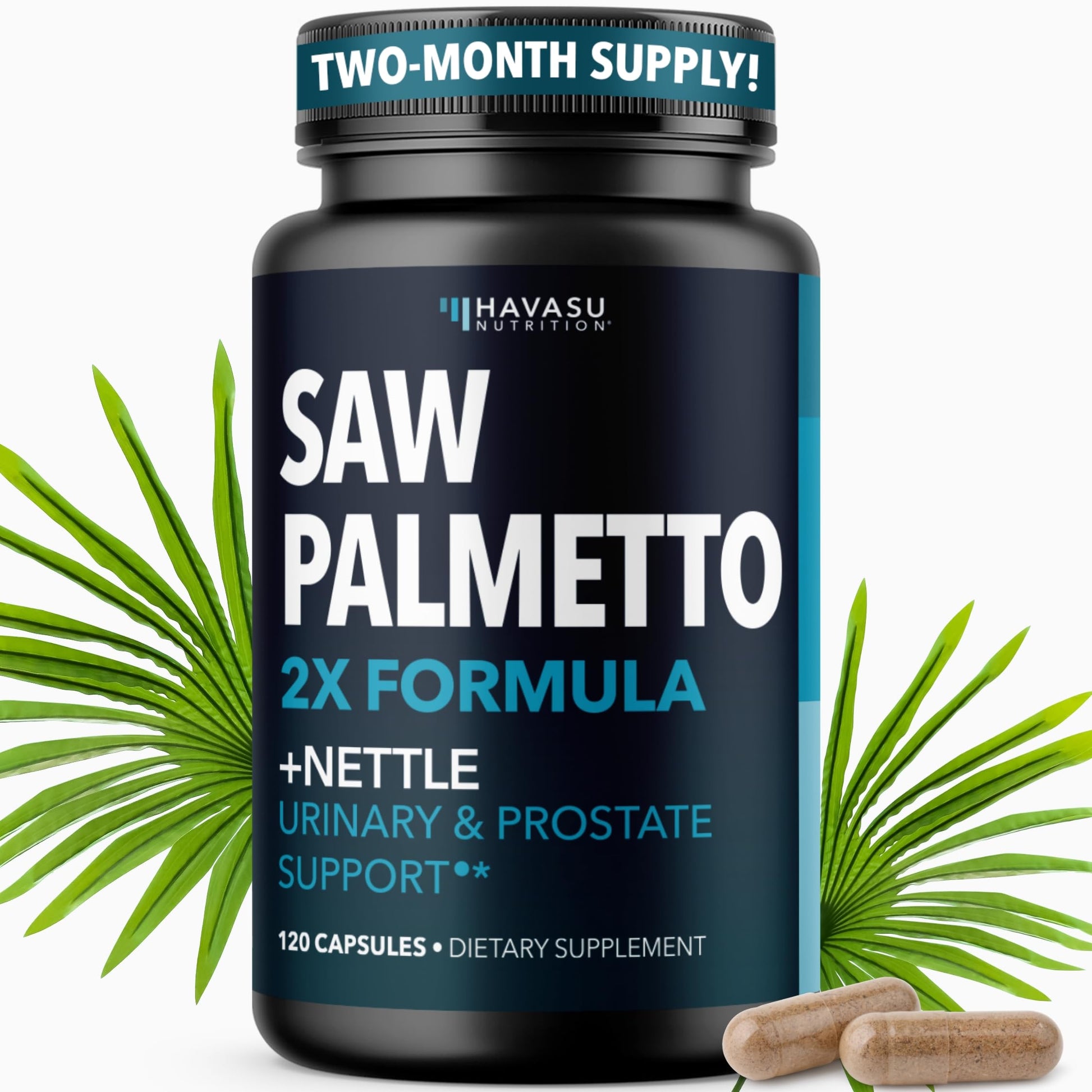 HAVASU NUTRITION Saw Palmetto and Nettle Root Extract Prostate Health Supplement Capsules 120