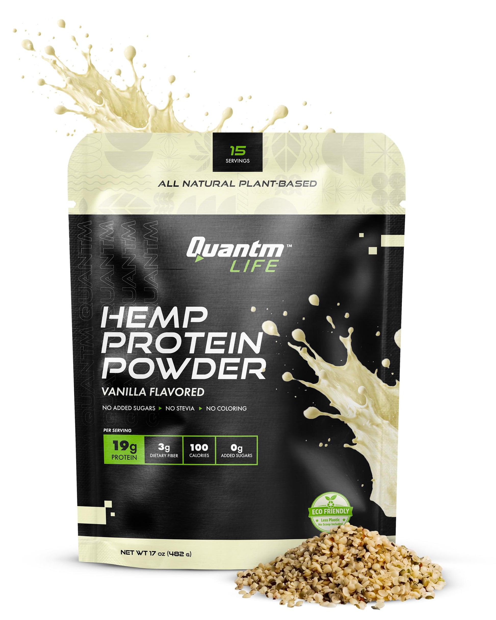 QUANTM LIFE Vanilla Hemp Protein Powder, 17 Servings