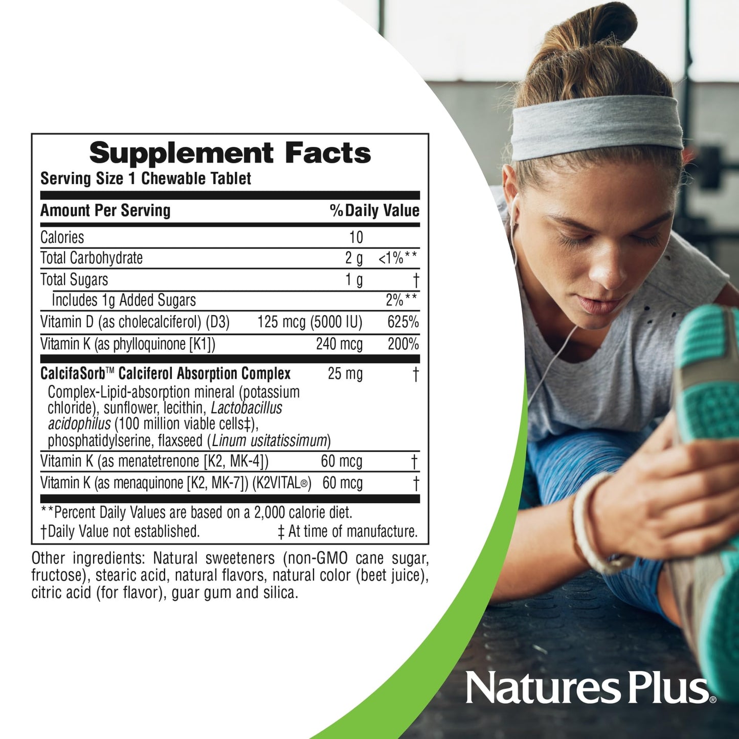 NaturesPlus D & K Complex Chewables 60