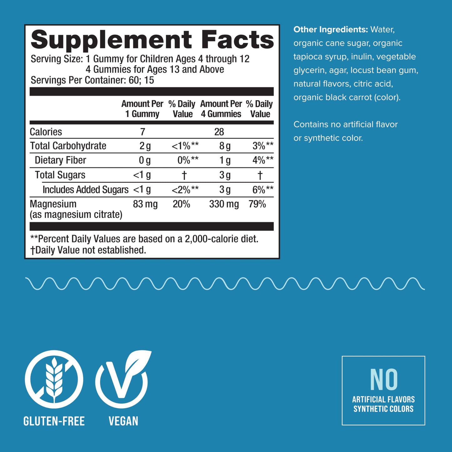 Natural Vitality CALM Magnesium Citrate Supplement Gummies 60