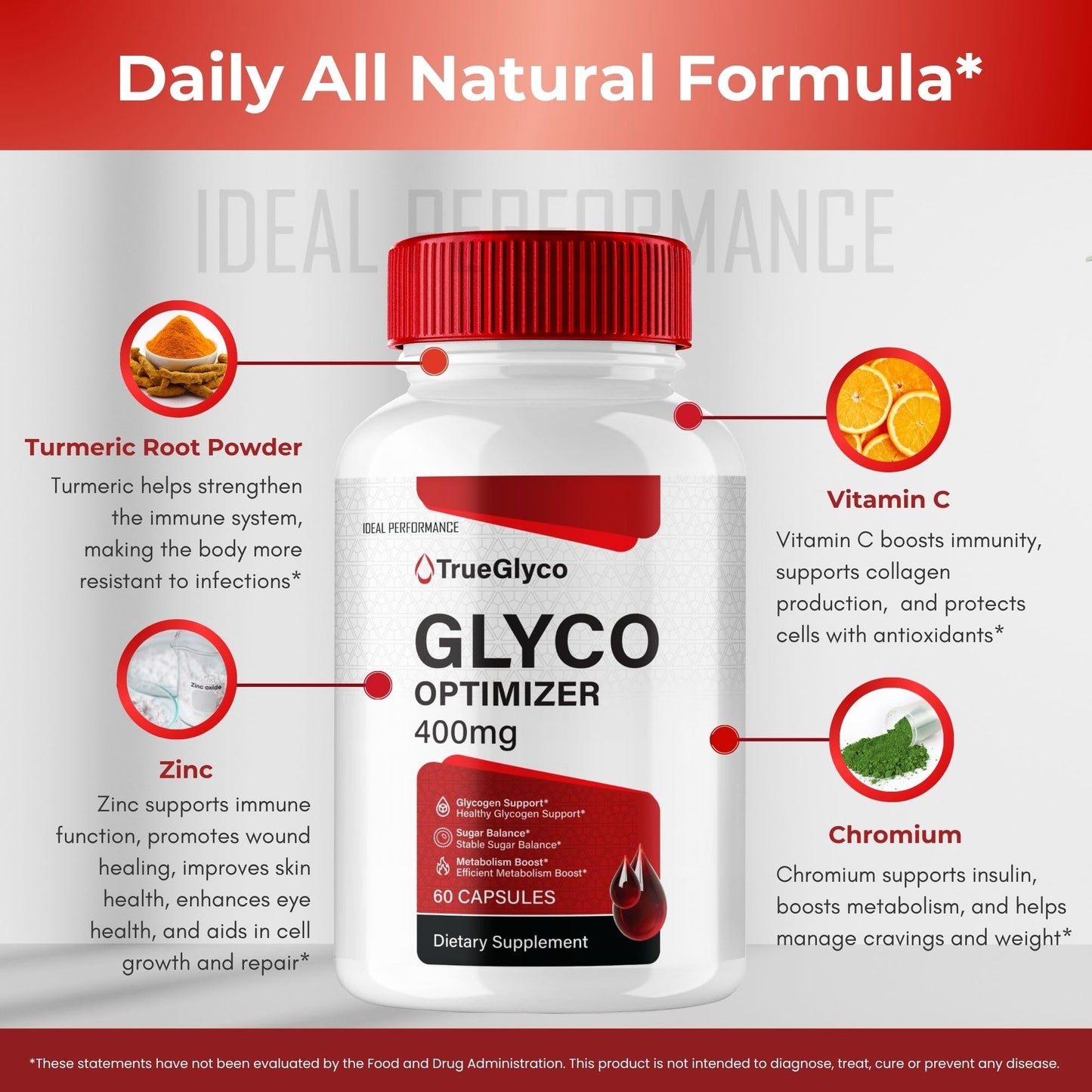IDEAL PERFORMANCE True Glyco Capsules 60 Count