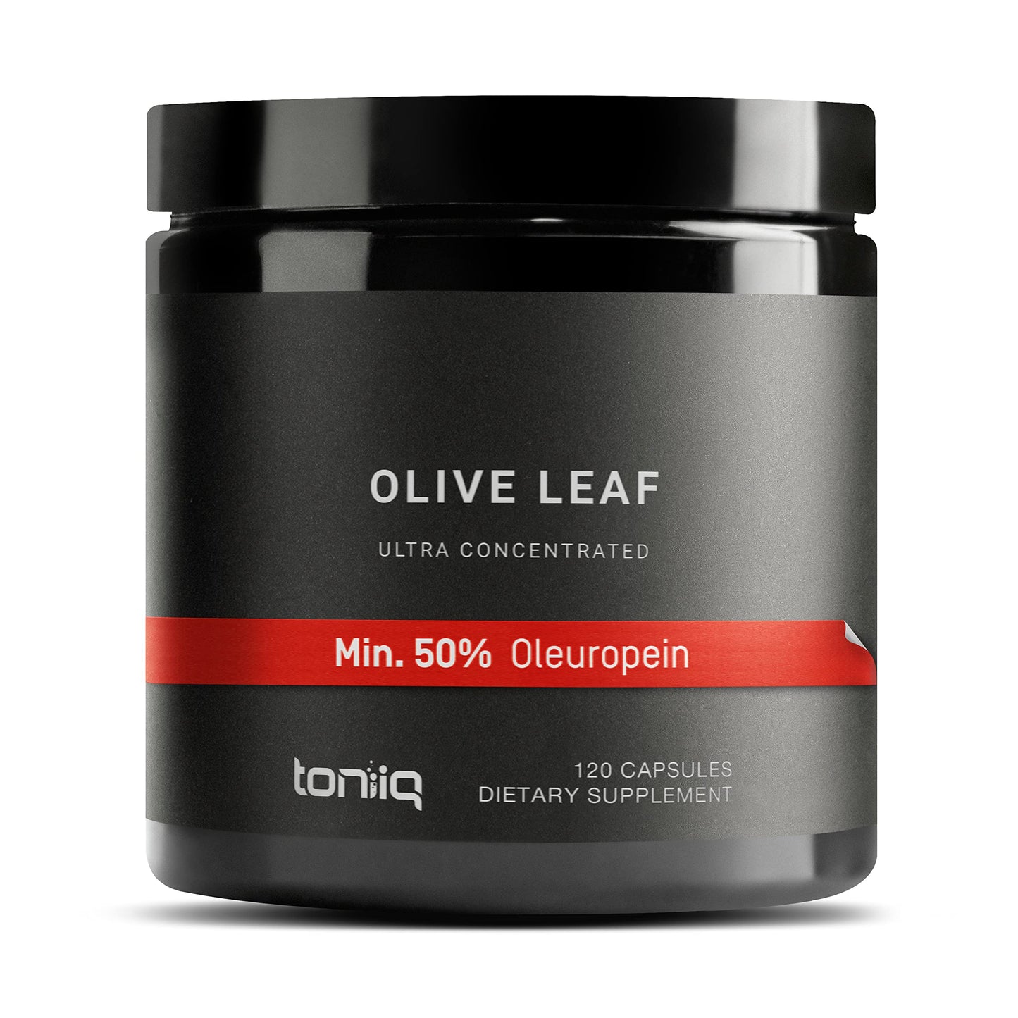 Toniiq Olive Leaf Extract Ultra High Potency 45:1 Extract with 50% Oleuropein, Highly Concentrated, Third-Party Lab Tested, 120 Capsules
