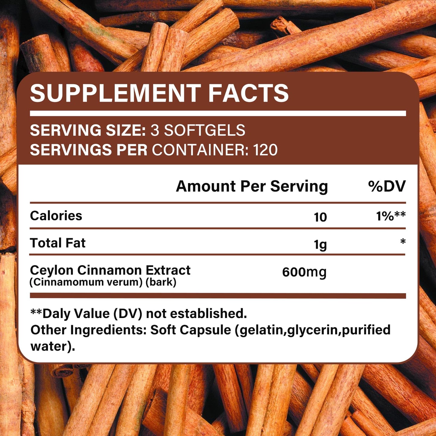 ALLBIZ Ceylon Cinnamon Softgels 360 Count
